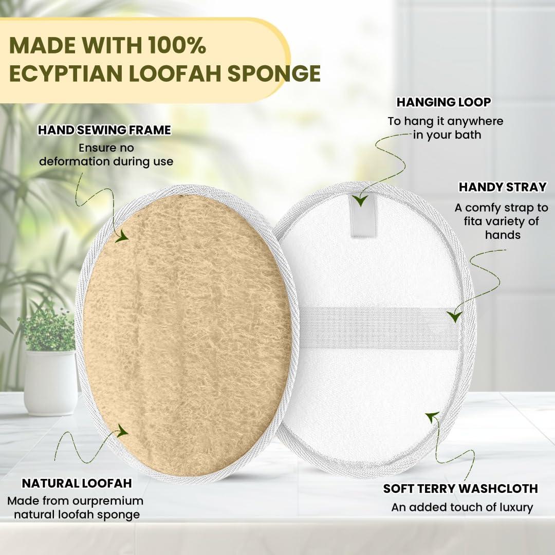 Esponja de Lufa Natural Kuenst 14.5x10cm Ecológica 2 Piezas