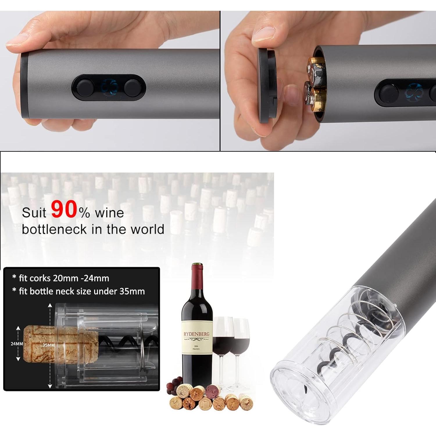 Abridor de Vino Eléctrico Obsoorth 2 en 1 con Cortador