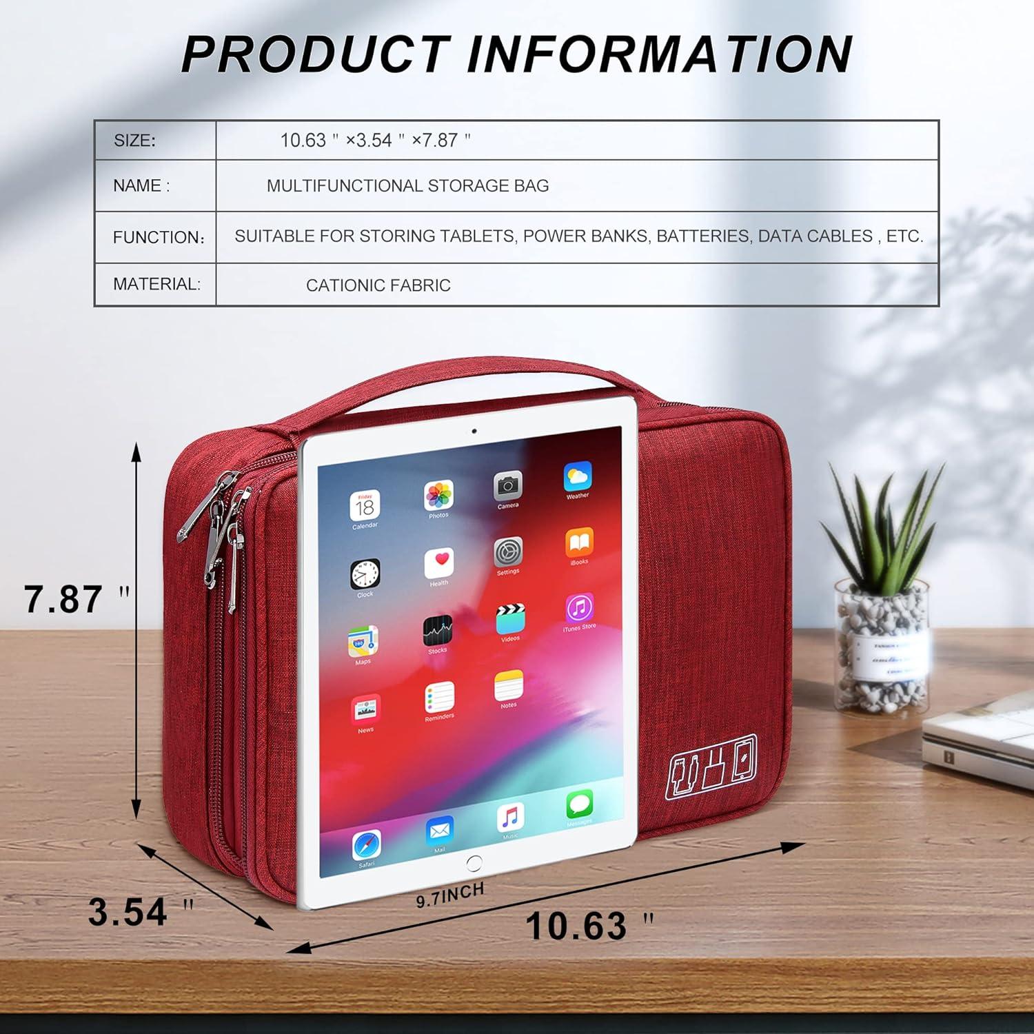 Bolsa Electrónica de Viaje SELLFELLY Rojo Vino Organizador