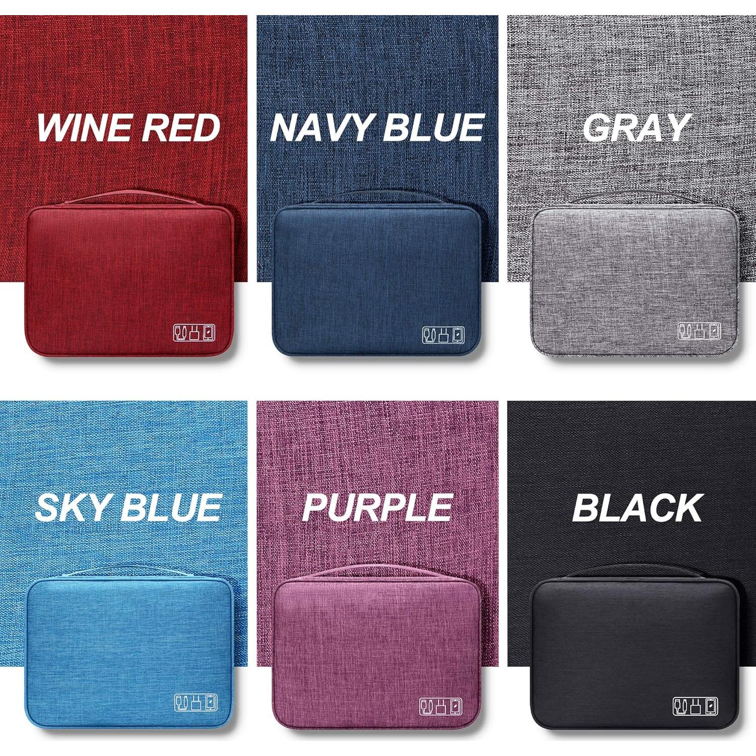 Bolsa Electrónica de Viaje SELLFELLY Rojo Vino Organizador