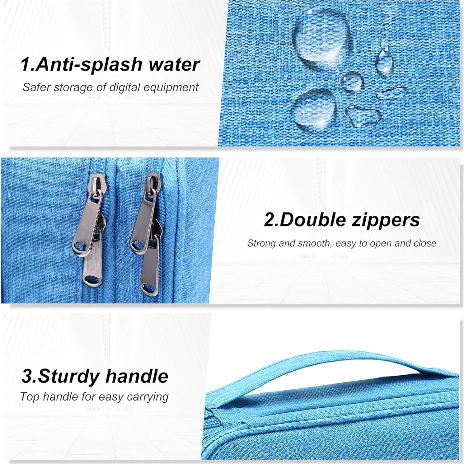 Bolsa Organizadora de Electrónica SELLFELLY Azul Cielo Doble Capa