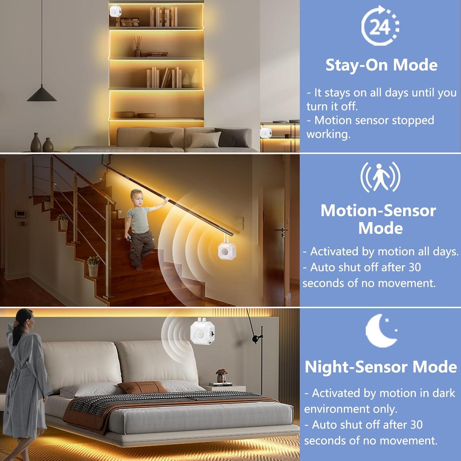 Luz LED de Sensor de Movimiento HOUHUI 5m Dimmable USB