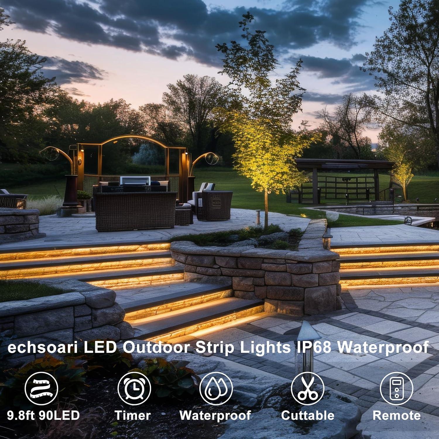 Luces de tira LED Echosari 2.99m a batería con control remoto