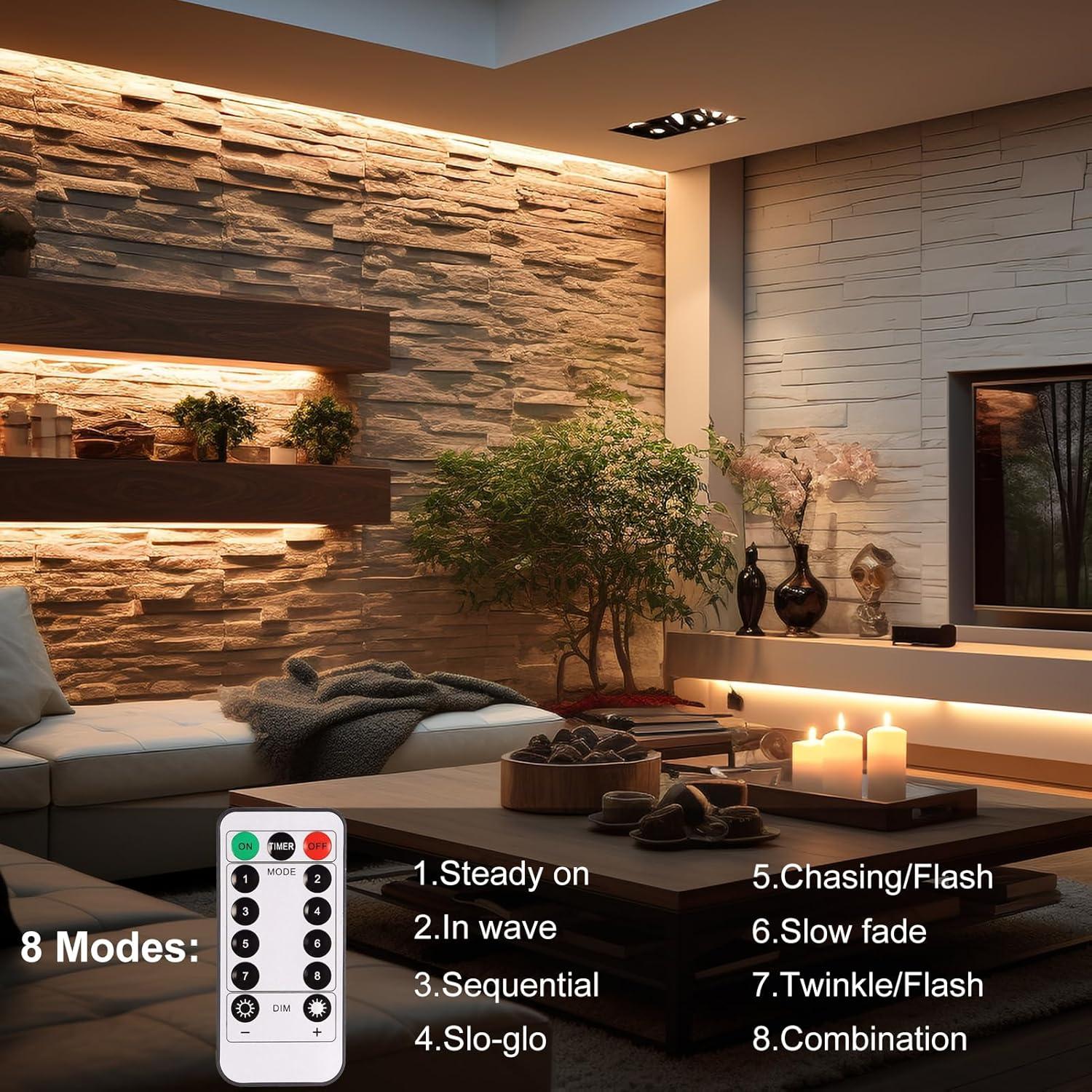 Luces de tira LED Echosari 2.99m a batería con control remoto