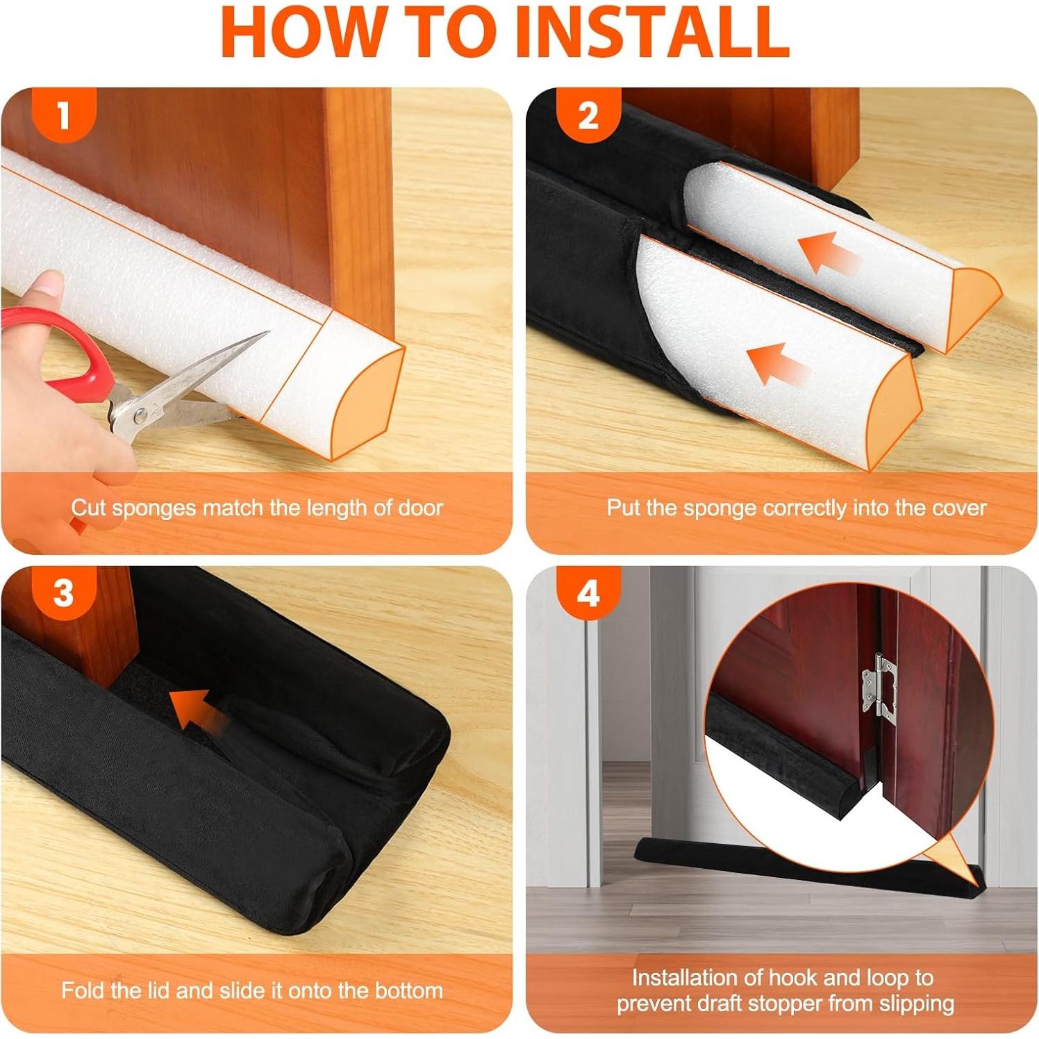 Bloqueador de Corrientes de Aire GDHOMM 76-91 cm Negro