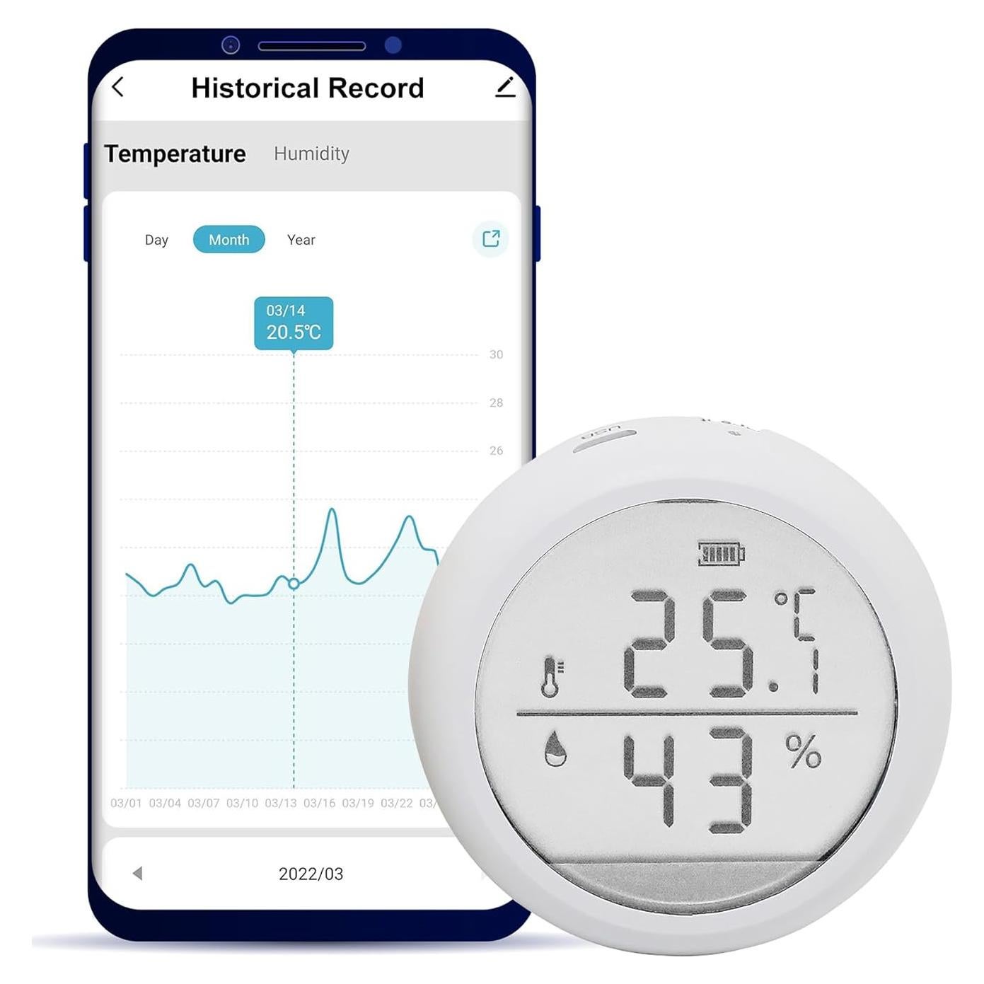Sensor de Temperatura y Humedad WiFi Smarter Living KMG-TY111B