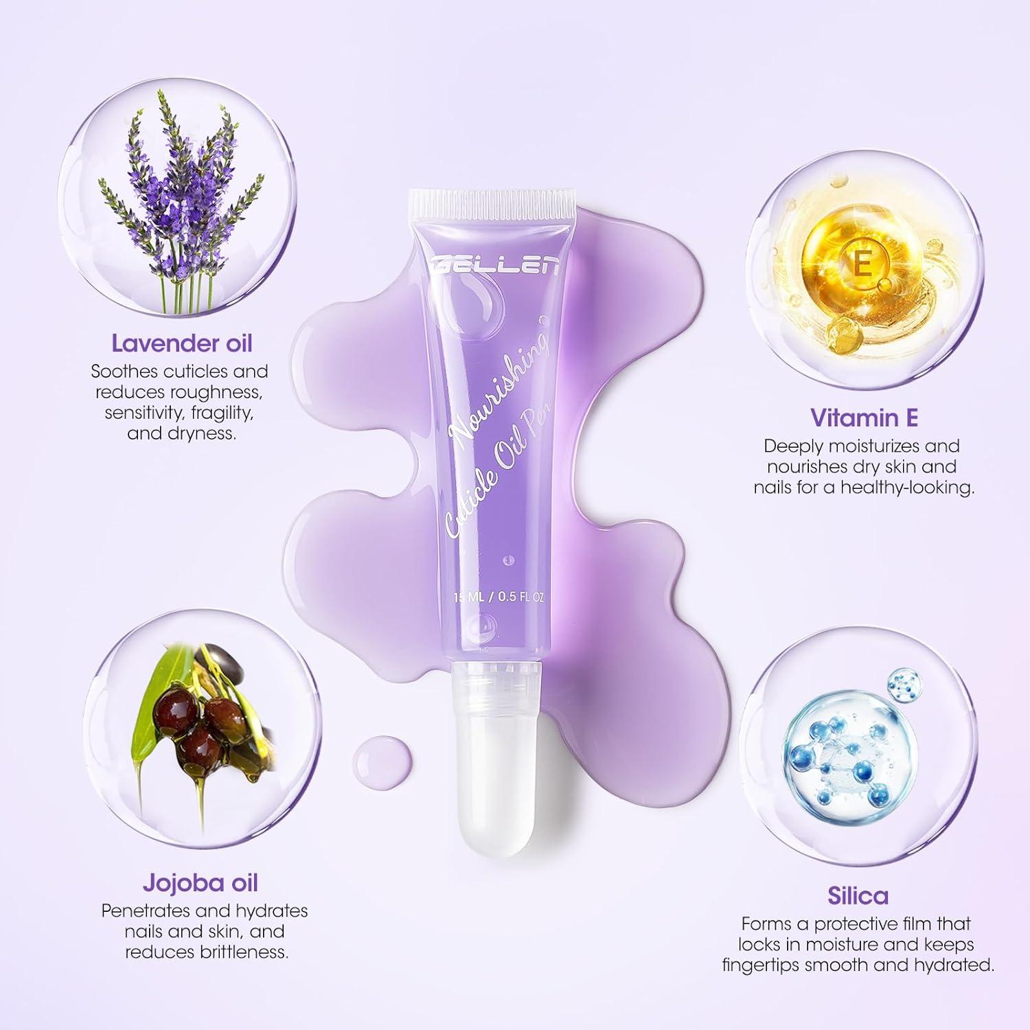 Bolígrafo Aceite Cutículas Gellen 15ml Lavanda Nutritivo