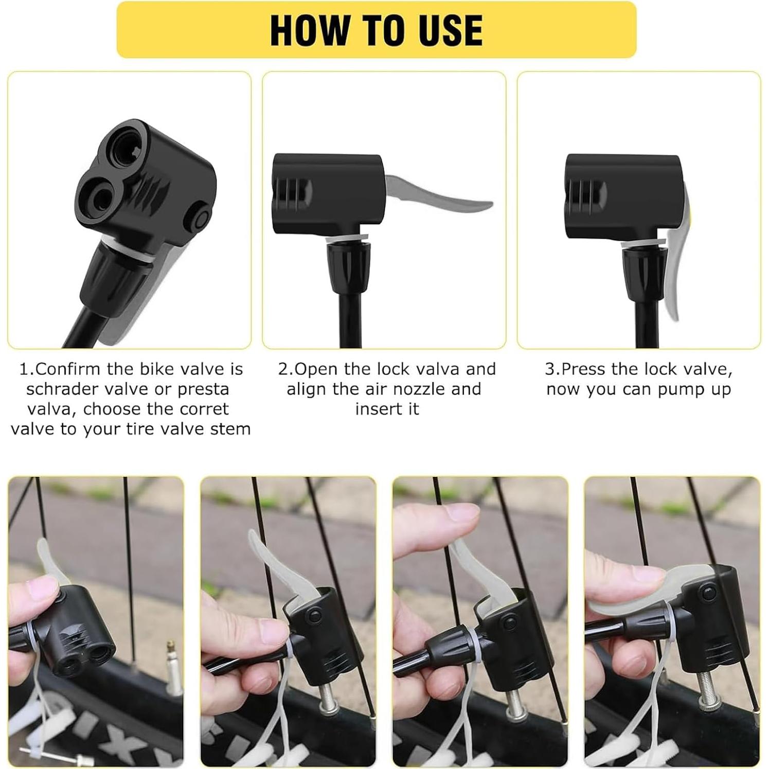 Bomba de Bicicleta Portátil WEIDMAX SZYJR3236 - Inflador Doble Válvula