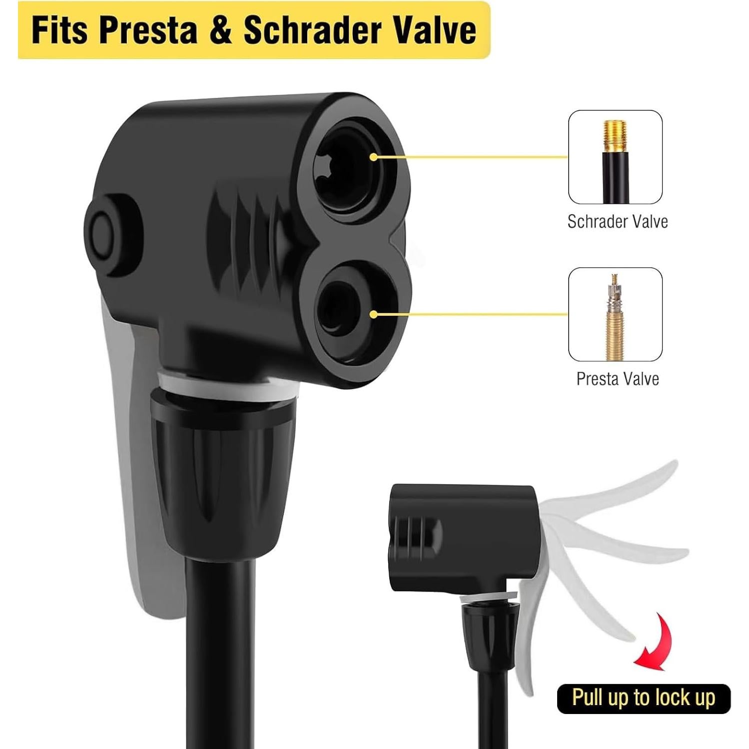 Bomba de Bicicleta Portátil WEIDMAX SZYJR3236 - Inflador Doble Válvula