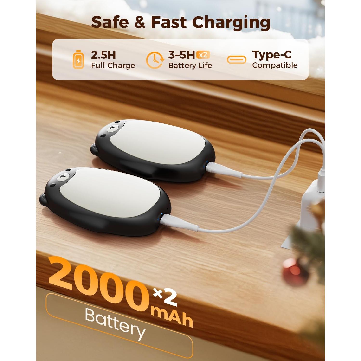 Calentadores de Manos Recargables SWEETFULL S37 - Paquete de 2