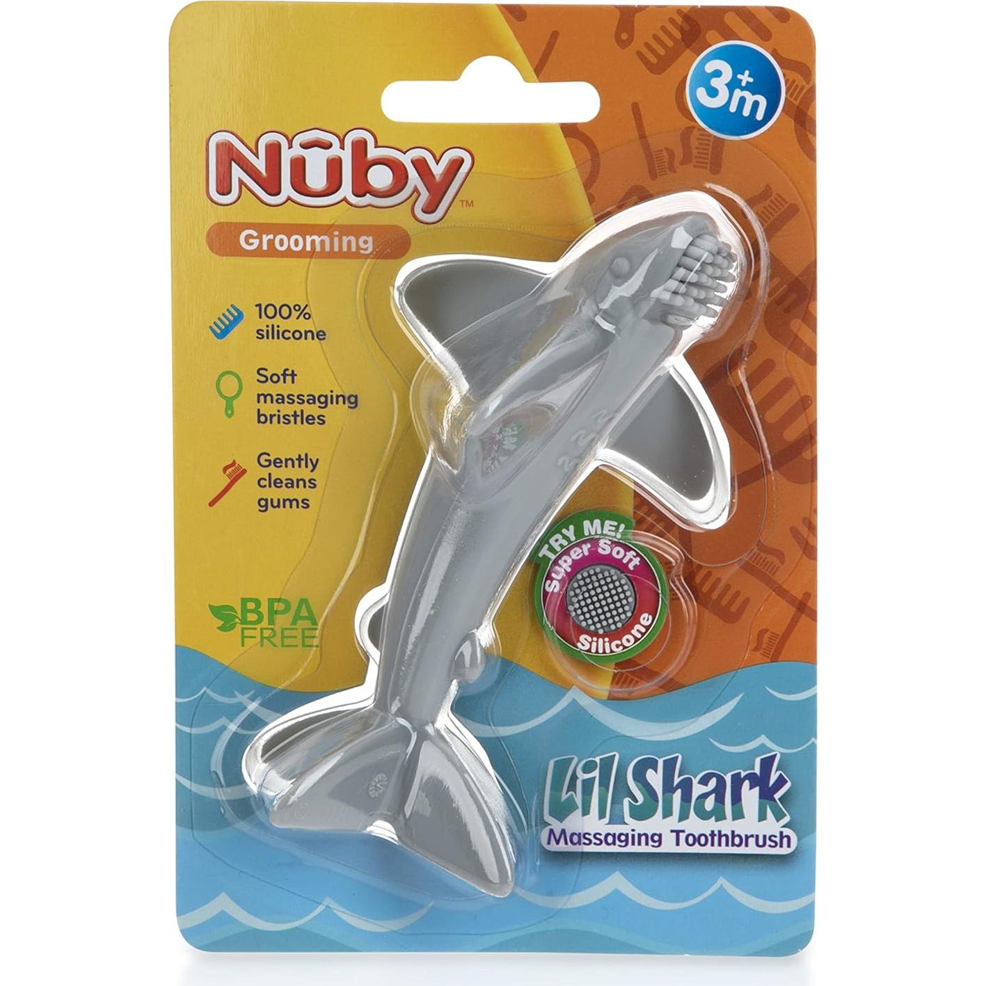 Cepillo de Dientes Masajeador Nuby Lil Shark 12.7 cm 1pk
