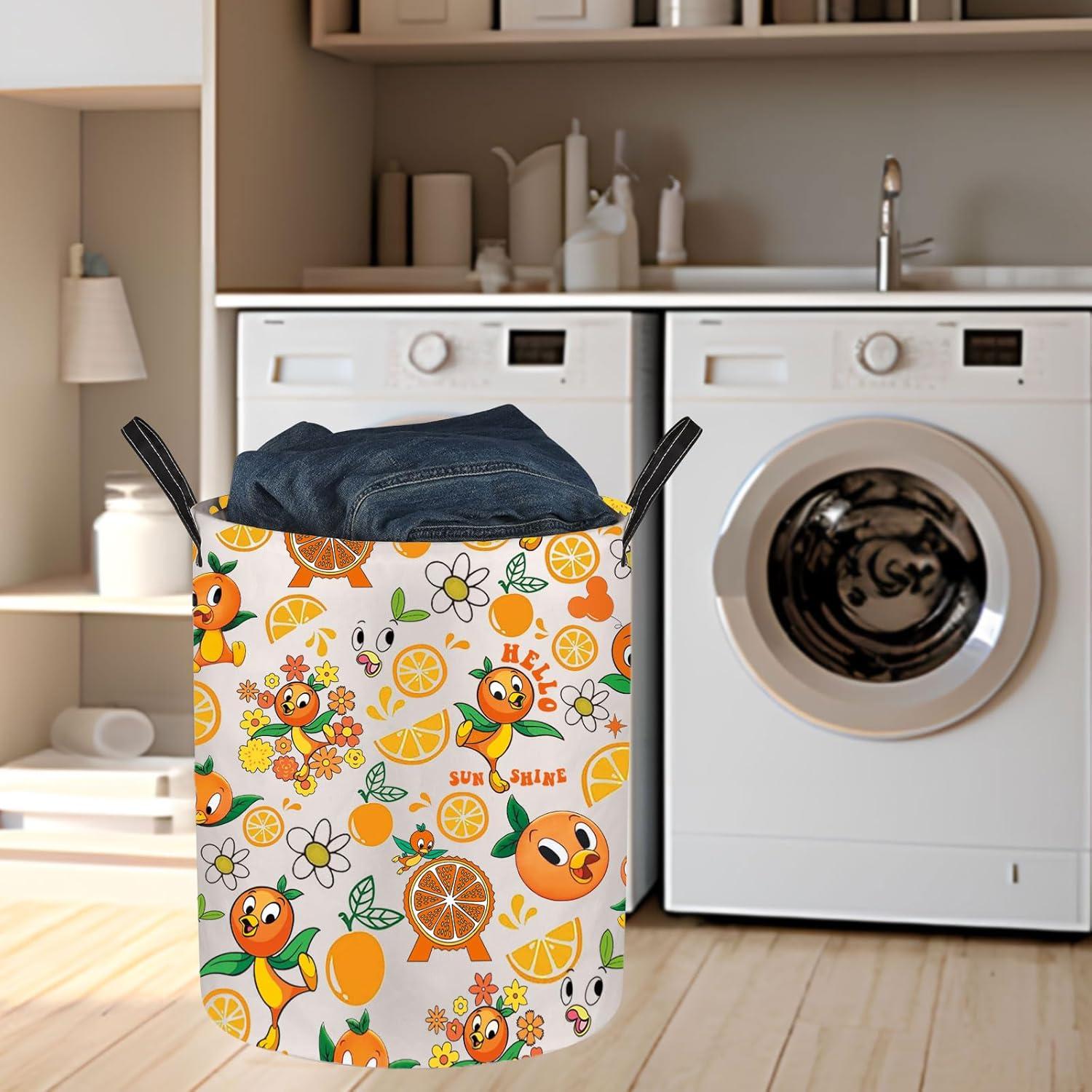 Cesta de Lavandería Plegable JNIAP Naranja 50x40 cm