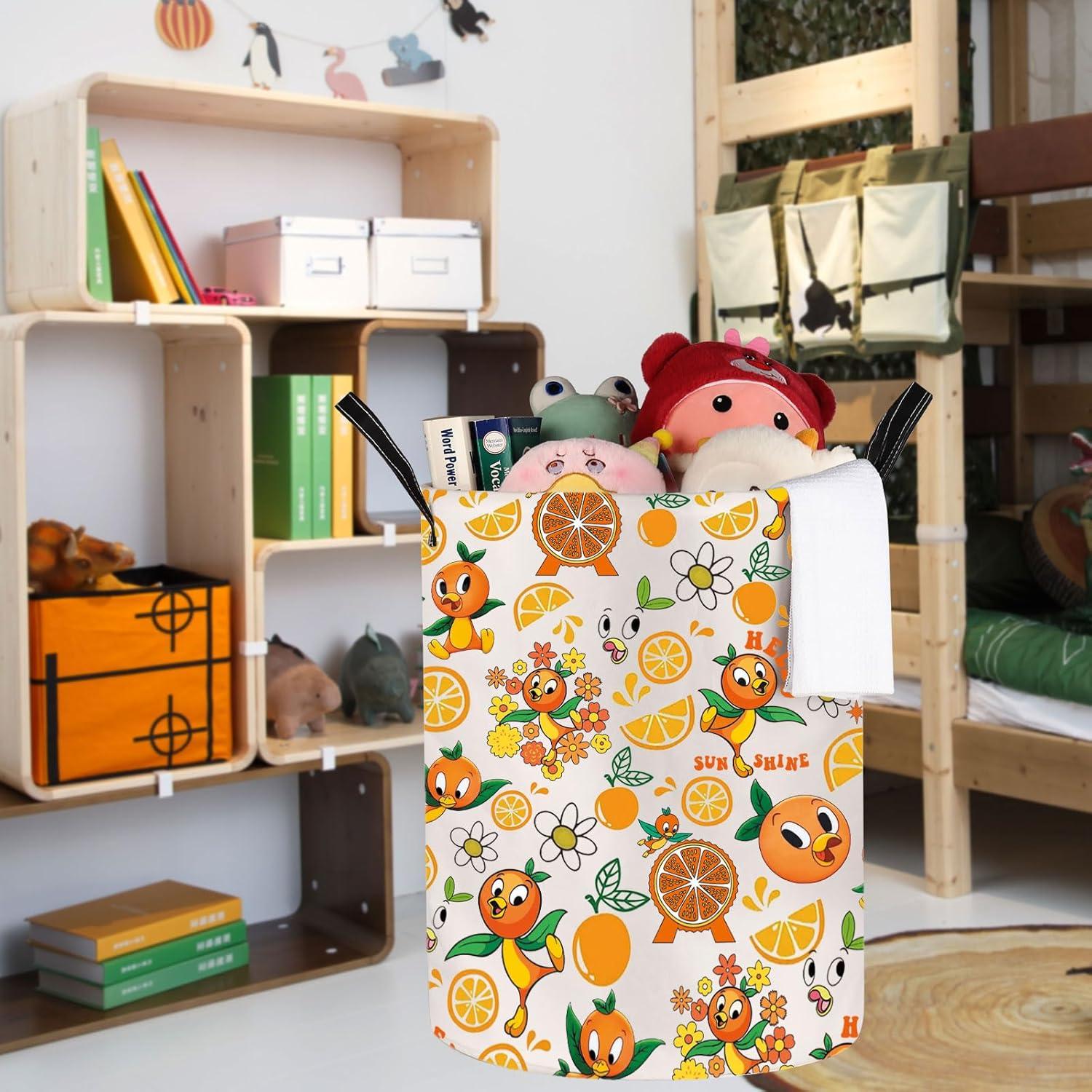 Cesta de Lavandería Plegable JNIAP Naranja 50x40 cm