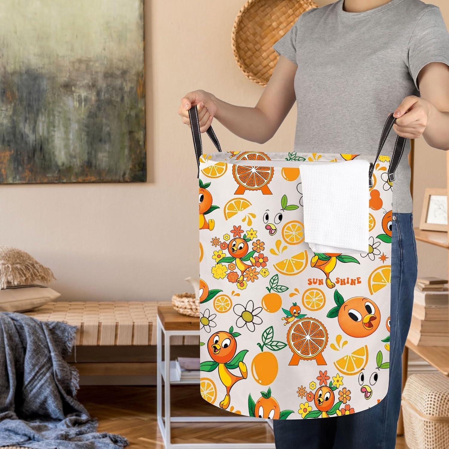 Cesta de Lavandería Plegable JNIAP Naranja 50x40 cm