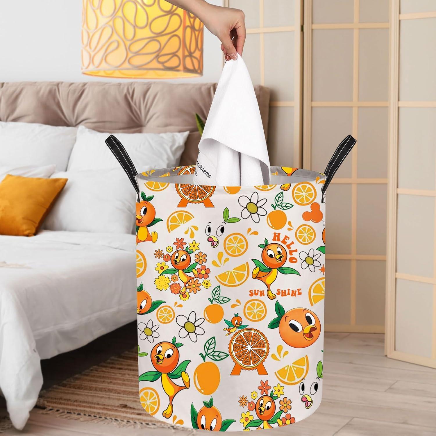 Cesta de Lavandería Plegable JNIAP Naranja 50x40 cm