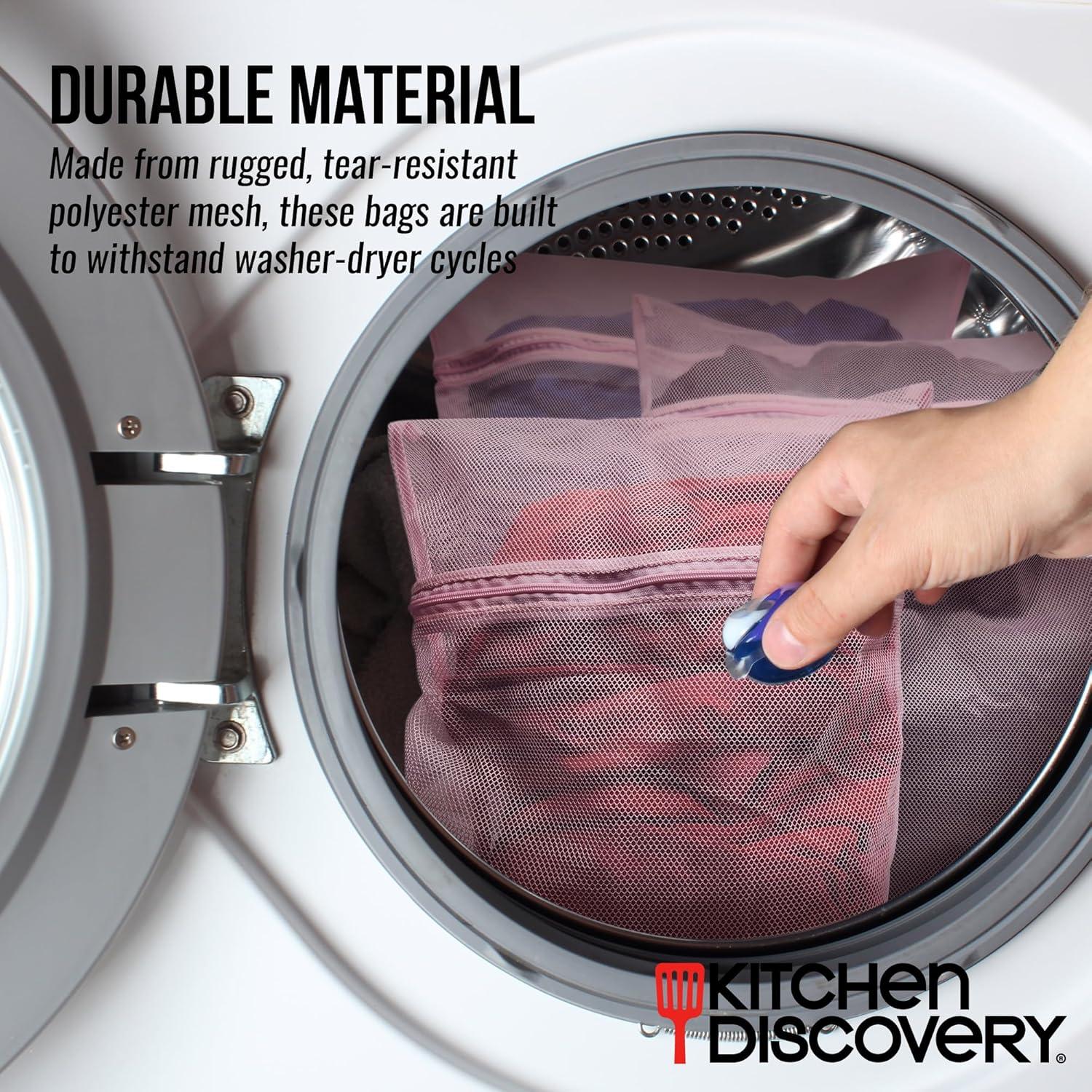 Juego de 3 Bolsas de Lavandería de Malla Kitchen Discovery Rosa