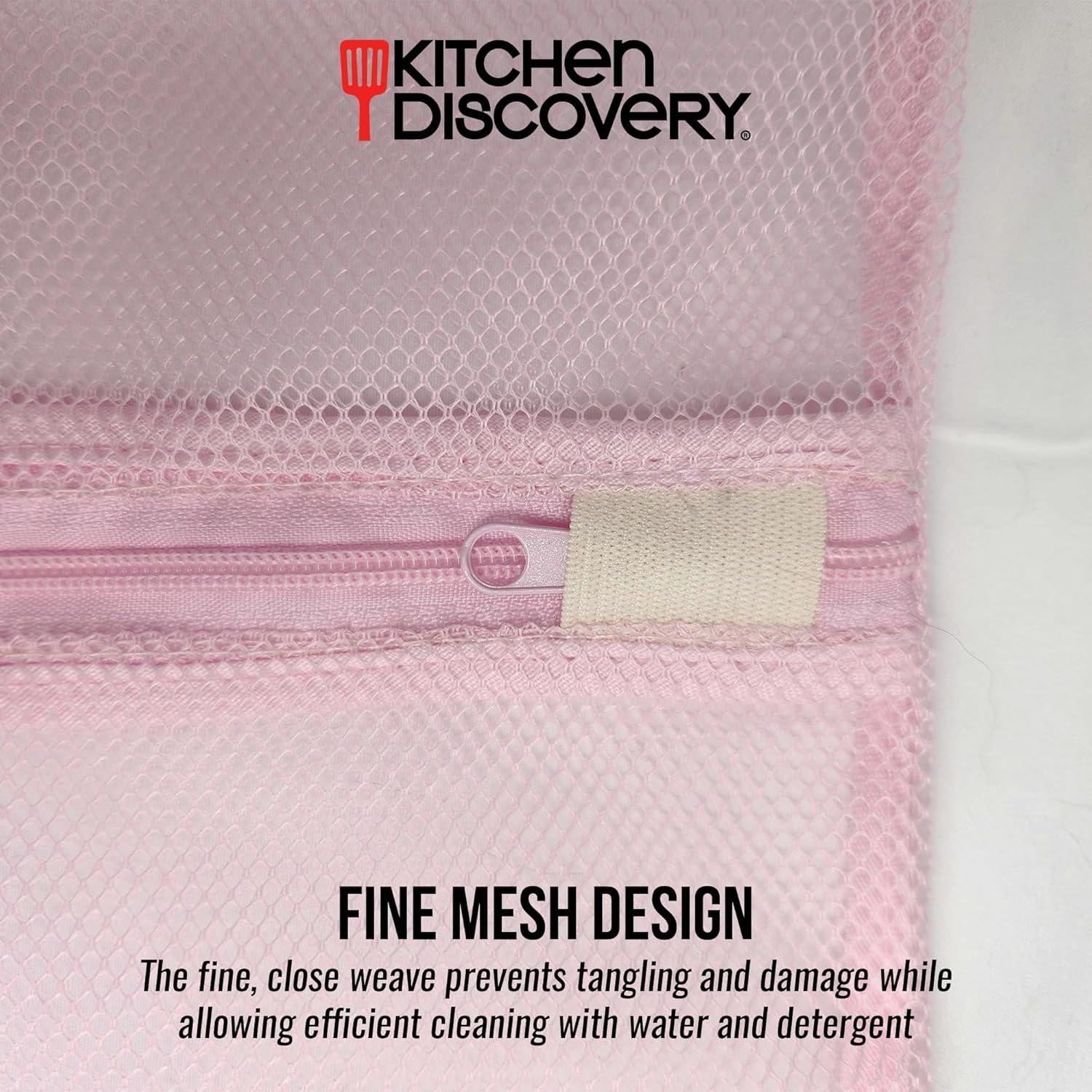 Juego de 3 Bolsas de Lavandería de Malla Kitchen Discovery Rosa