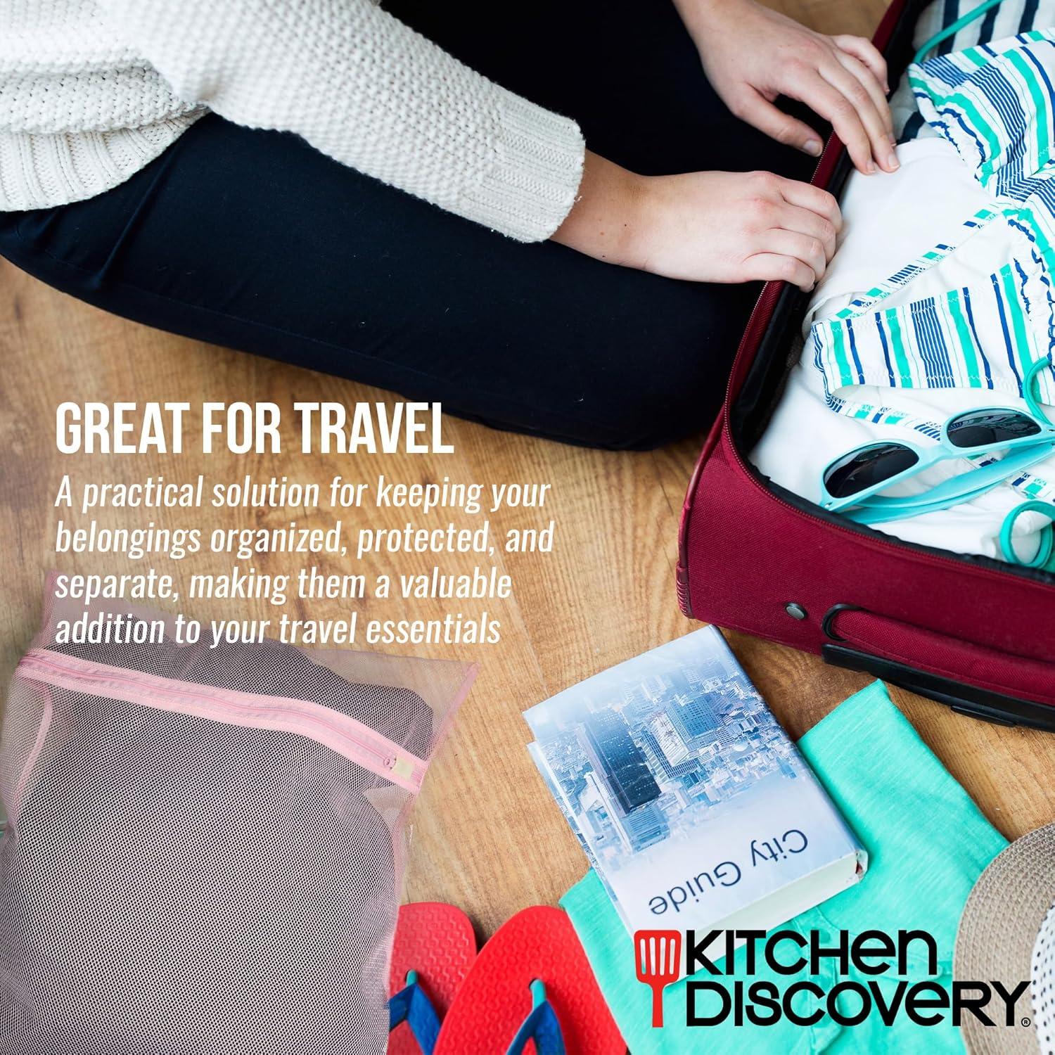 Juego de 3 Bolsas de Lavandería de Malla Kitchen Discovery Rosa