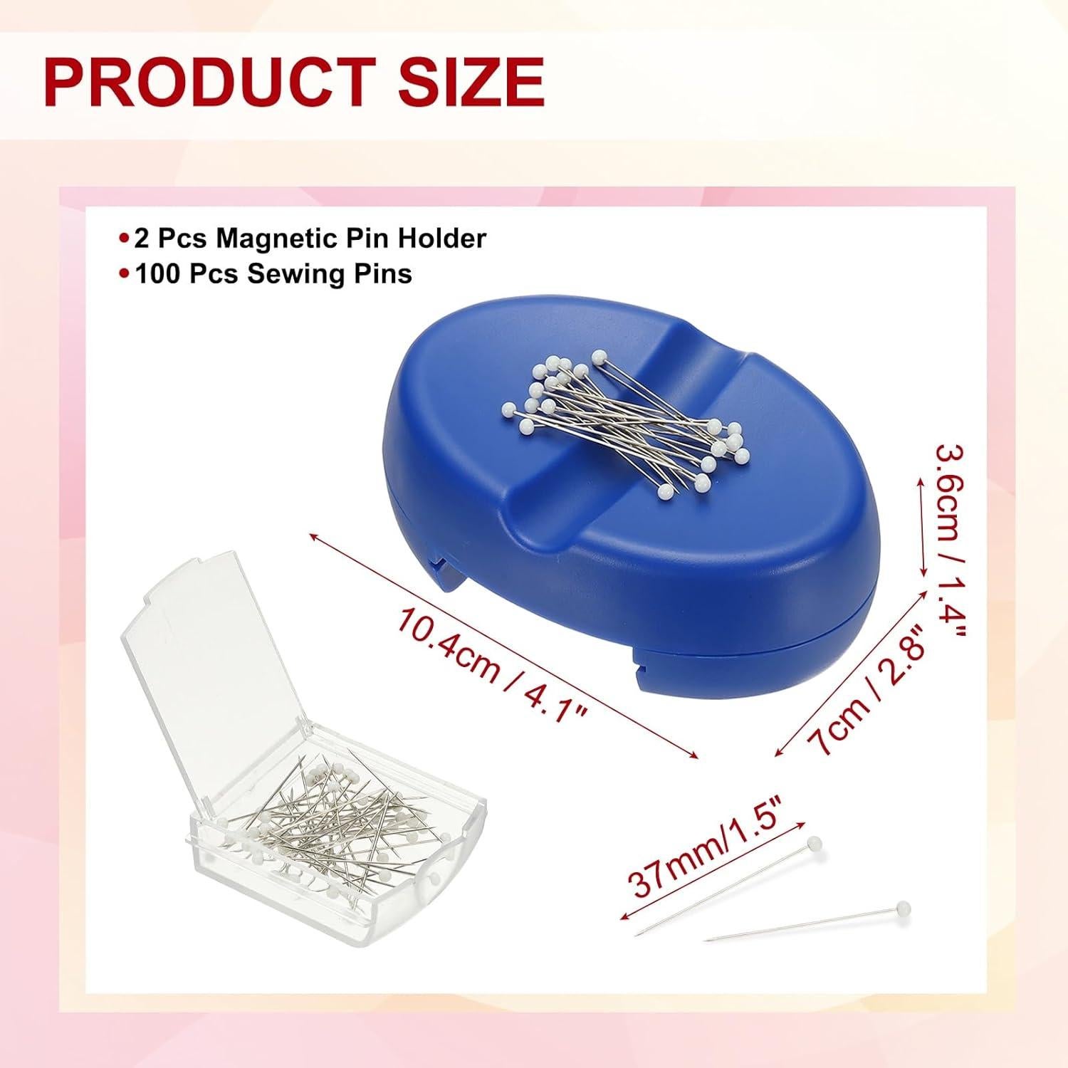 Soporte Magnético para Alfileres PATIKIL 2 Pcs Azul 10.4x7x3.6 cm