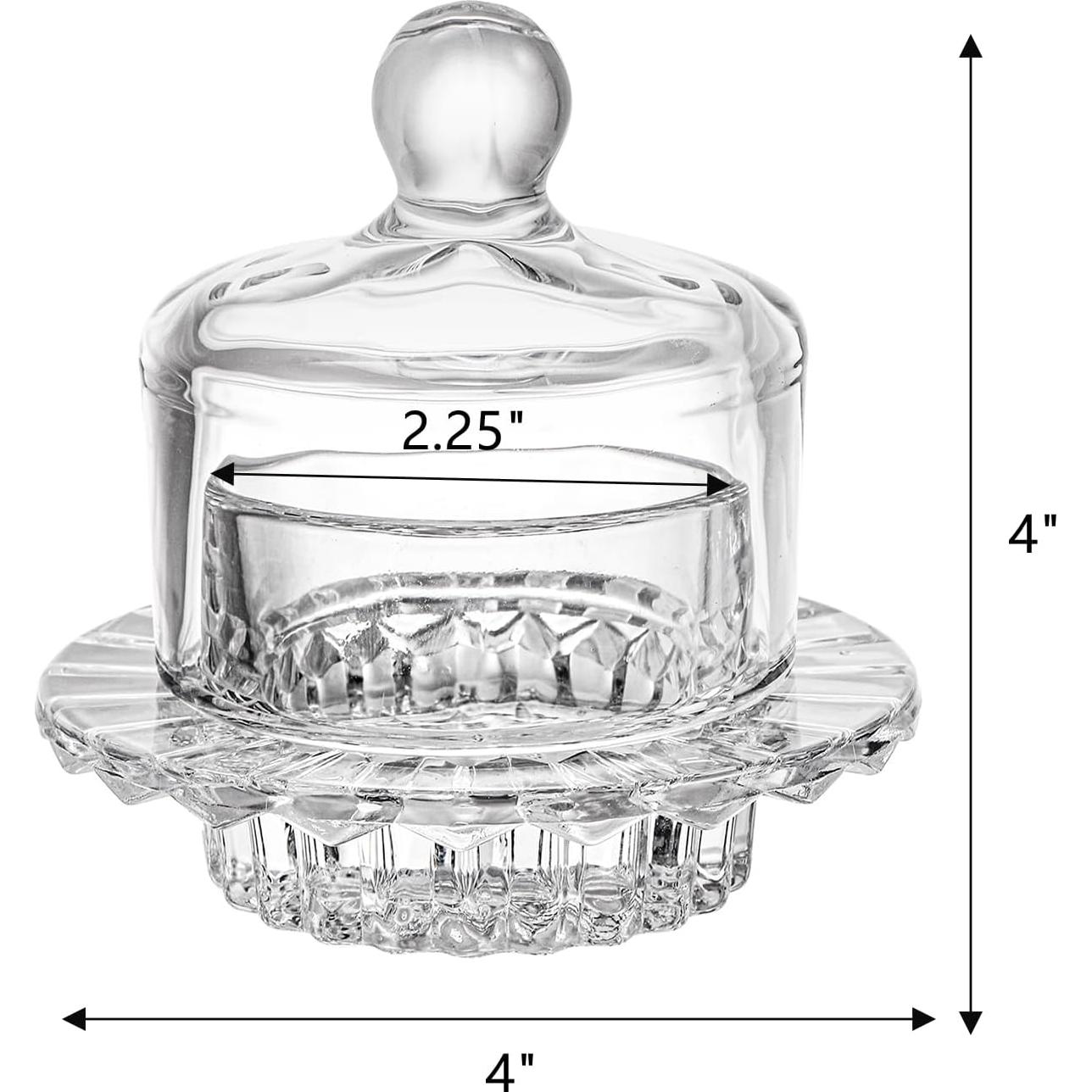 Plato de Mantequilla de Vidrio Frcctre 2 Piezas 10.16 cm
