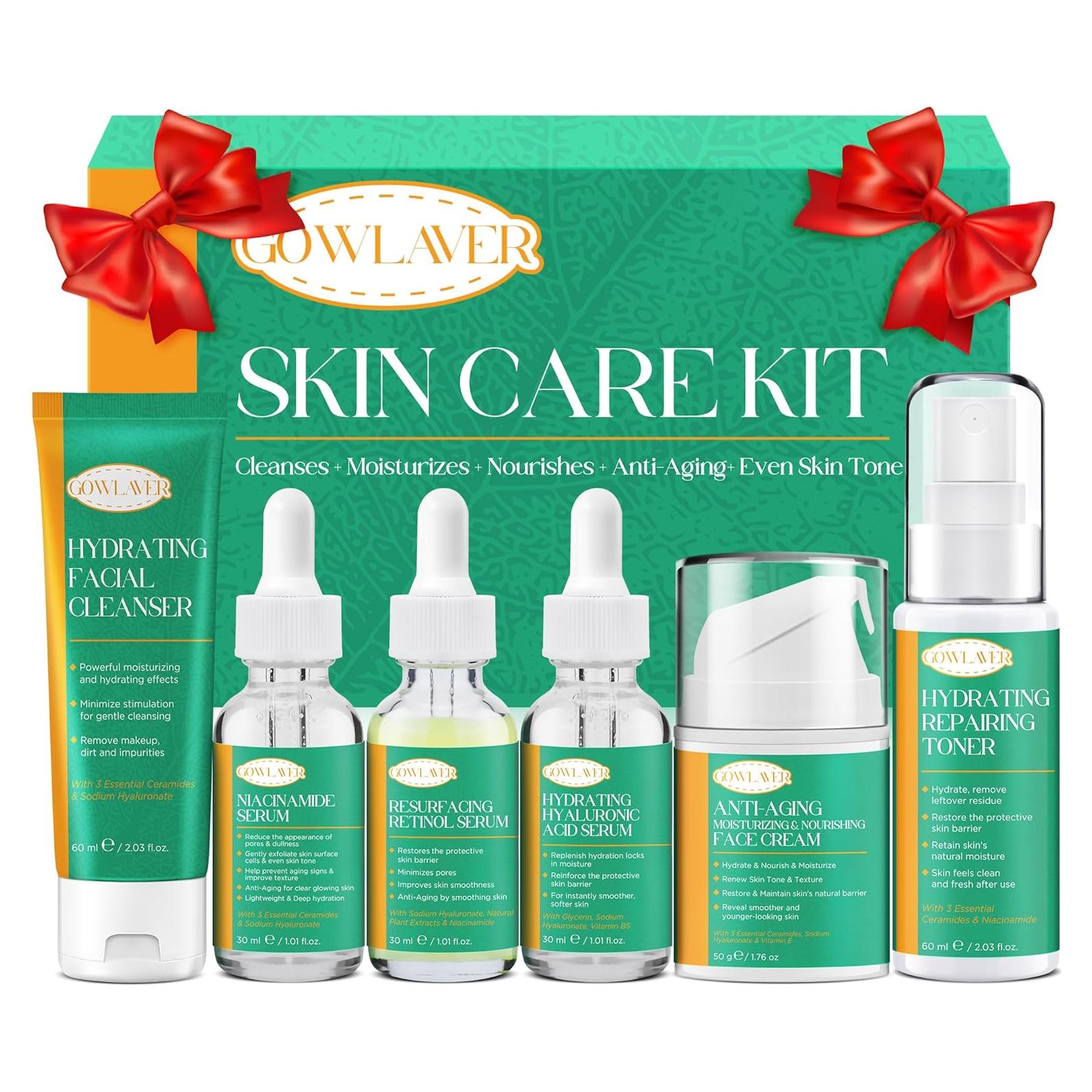 Kit Cuidado Facial GOWLAVER Antienvejecimiento 6 Piezas