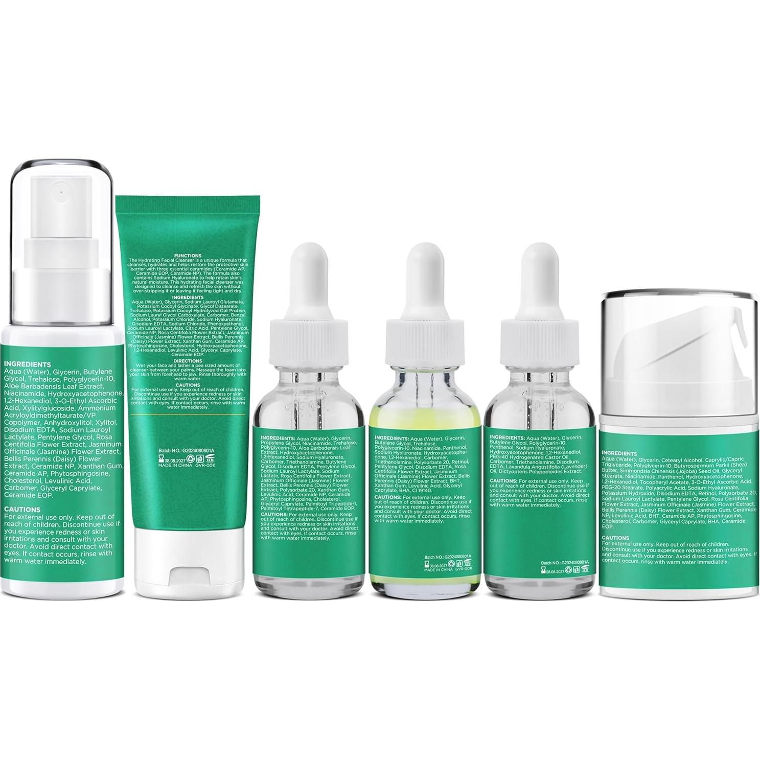 Kit Cuidado Facial GOWLAVER Antienvejecimiento 6 Piezas