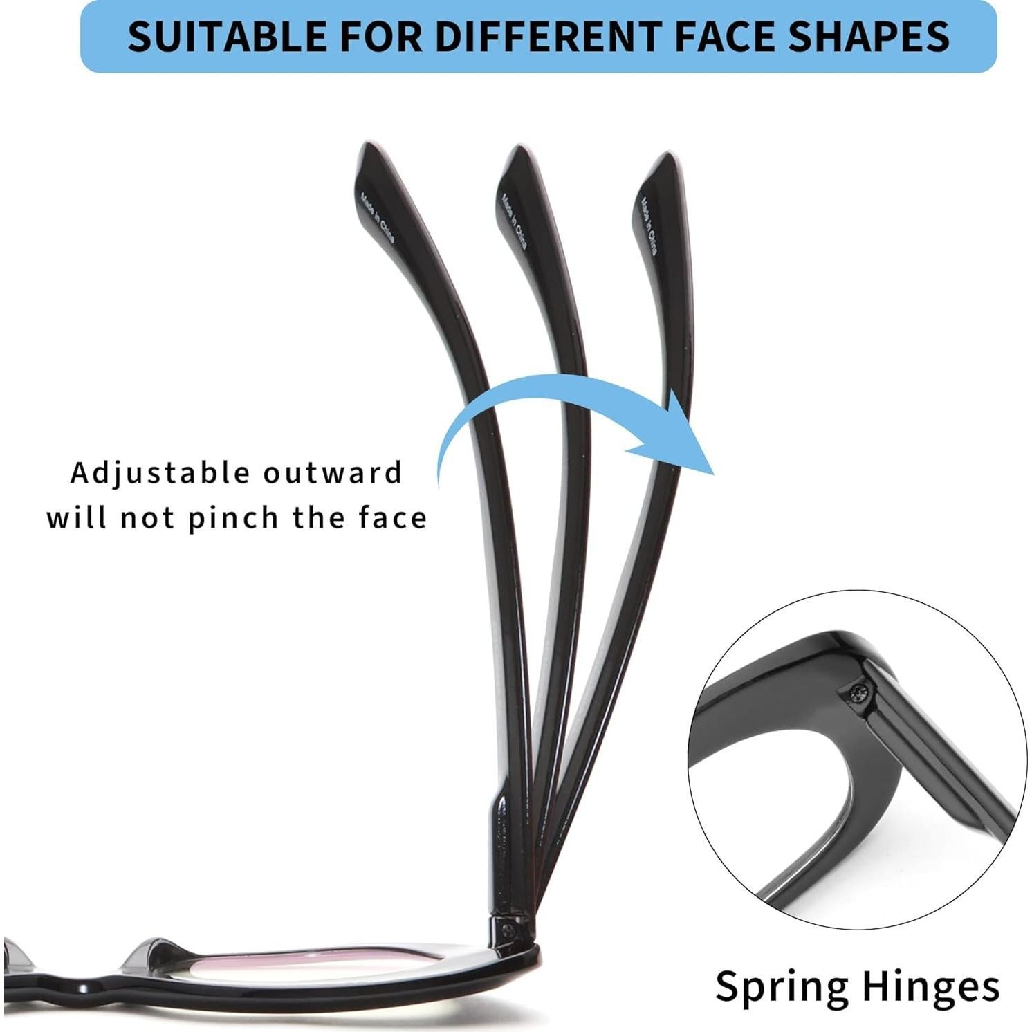 Gafas de lectura JM para mujeres - 3 pares con bloqueo luz azul