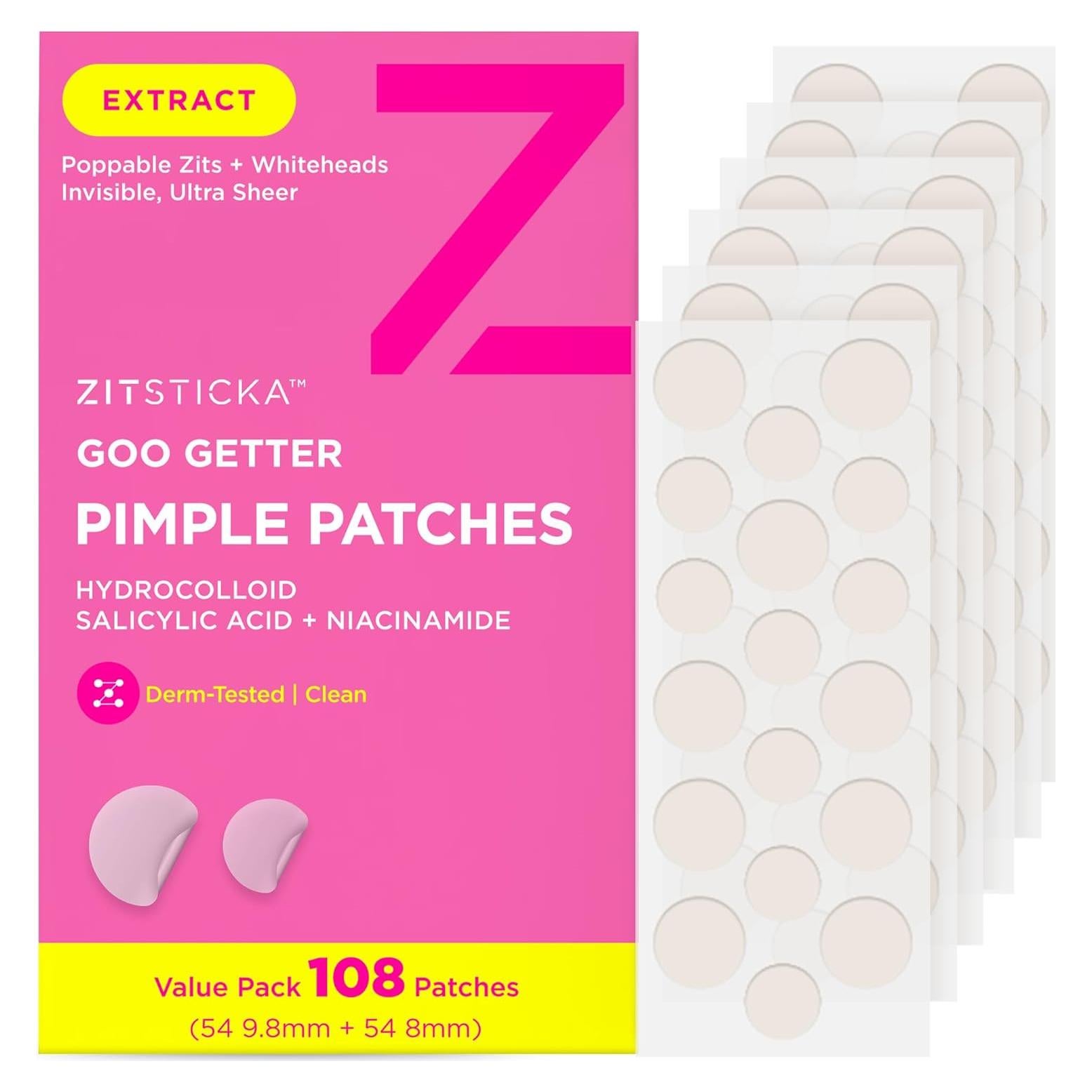 Parche Hidrocoloide ZitSticka Goo Getter 108 Unidades para Granos