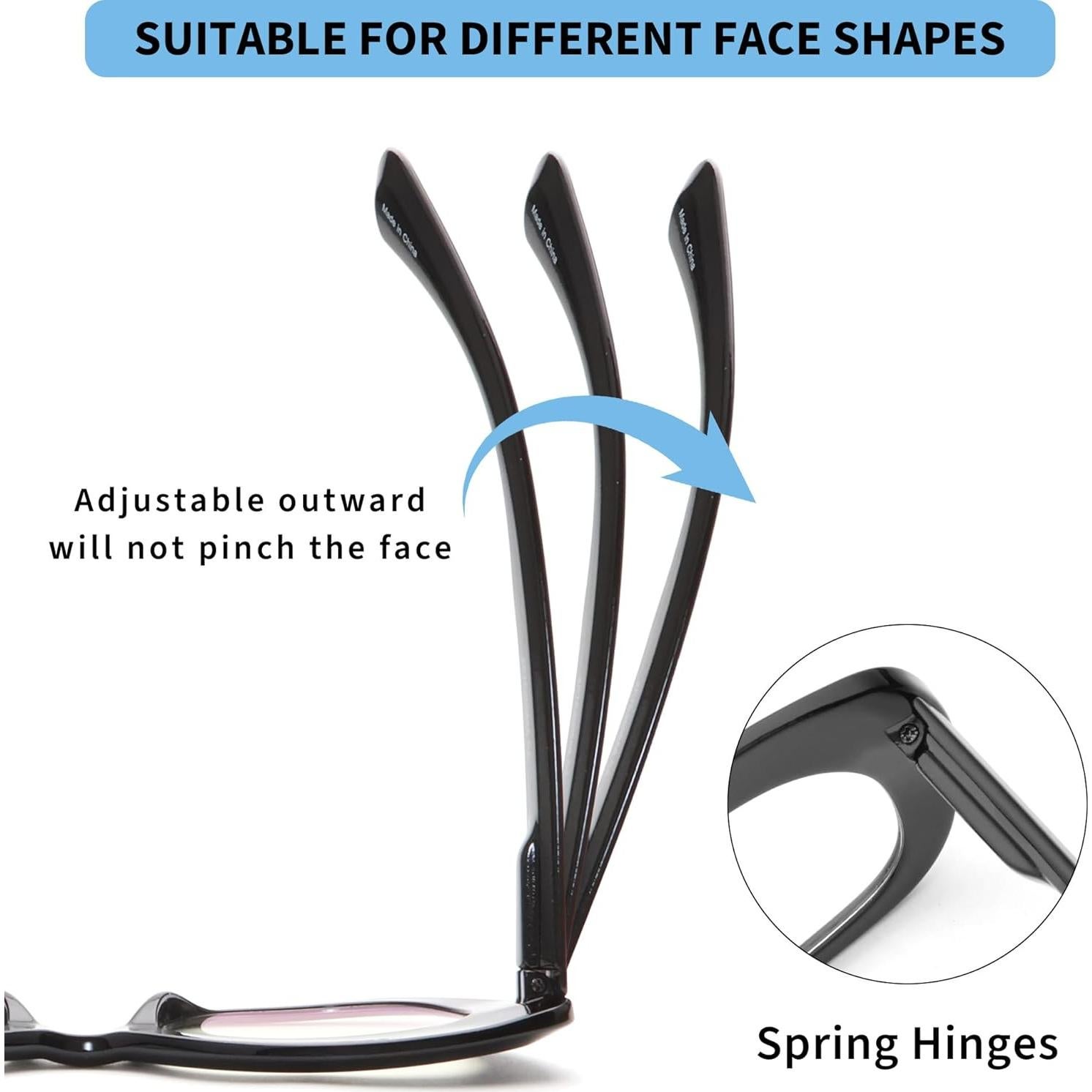 Gafas de lectura JM Cat-Eye 2 pares con bloqueo luz azul