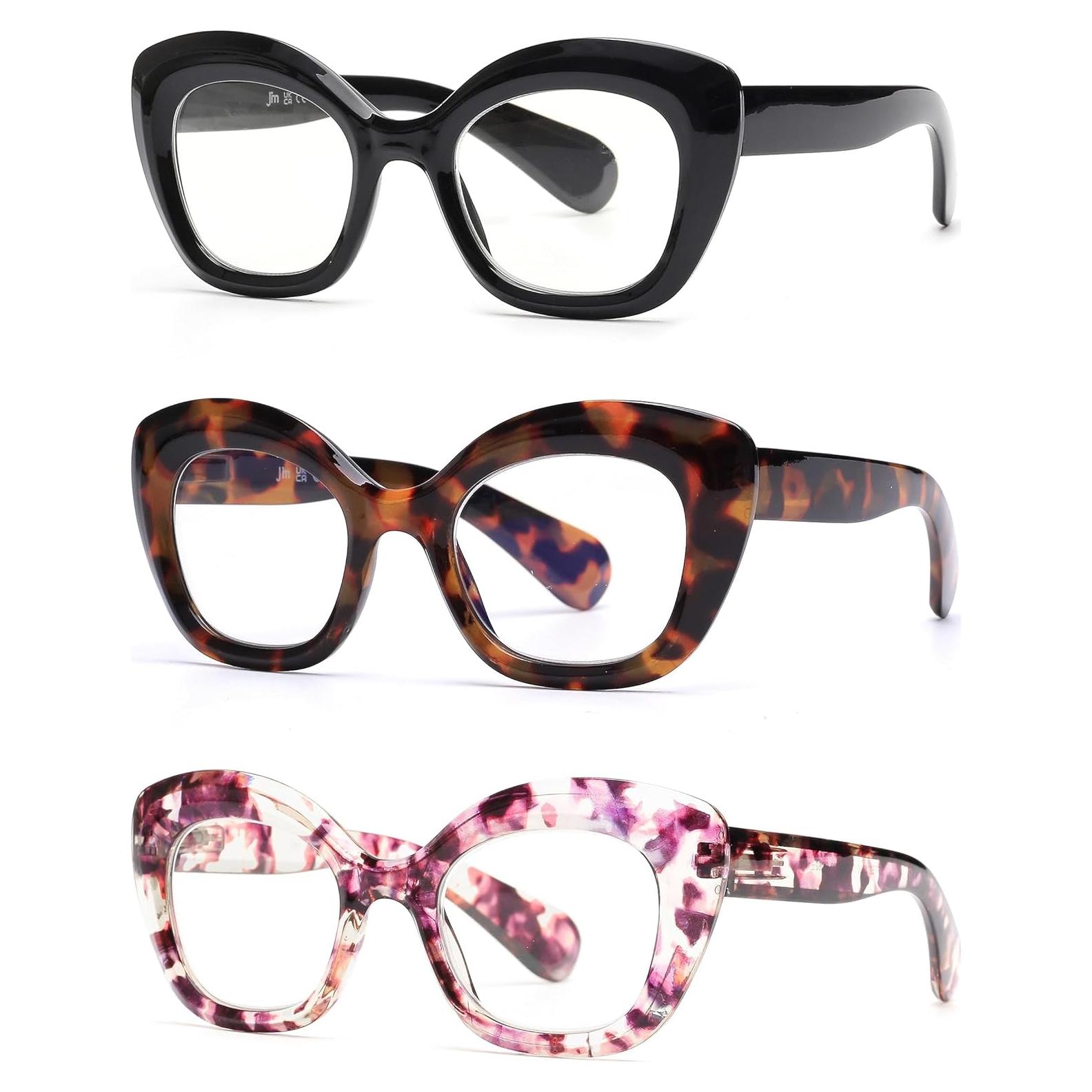 Gafas de lectura JM Cat-Eye 3.5x con bloqueo luz azul