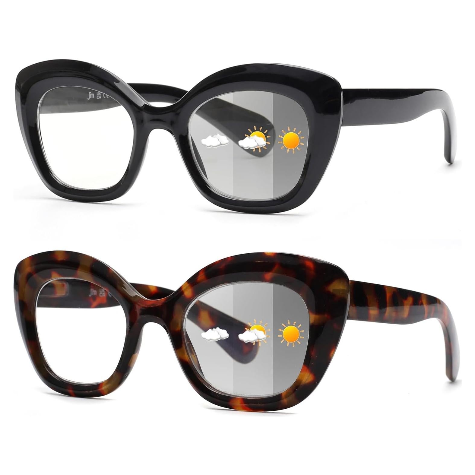 Gafas de lectura JM Cat-Eye 2 Paquetes con filtro azul