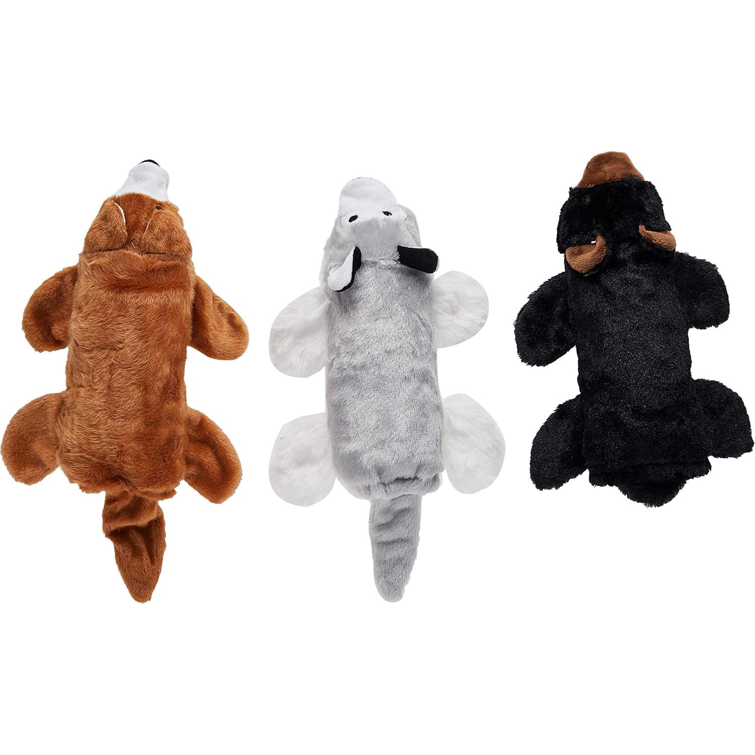 Juguetes para Perros Max y Neo - Zorro, Oso y Lobo - Paquete de 3