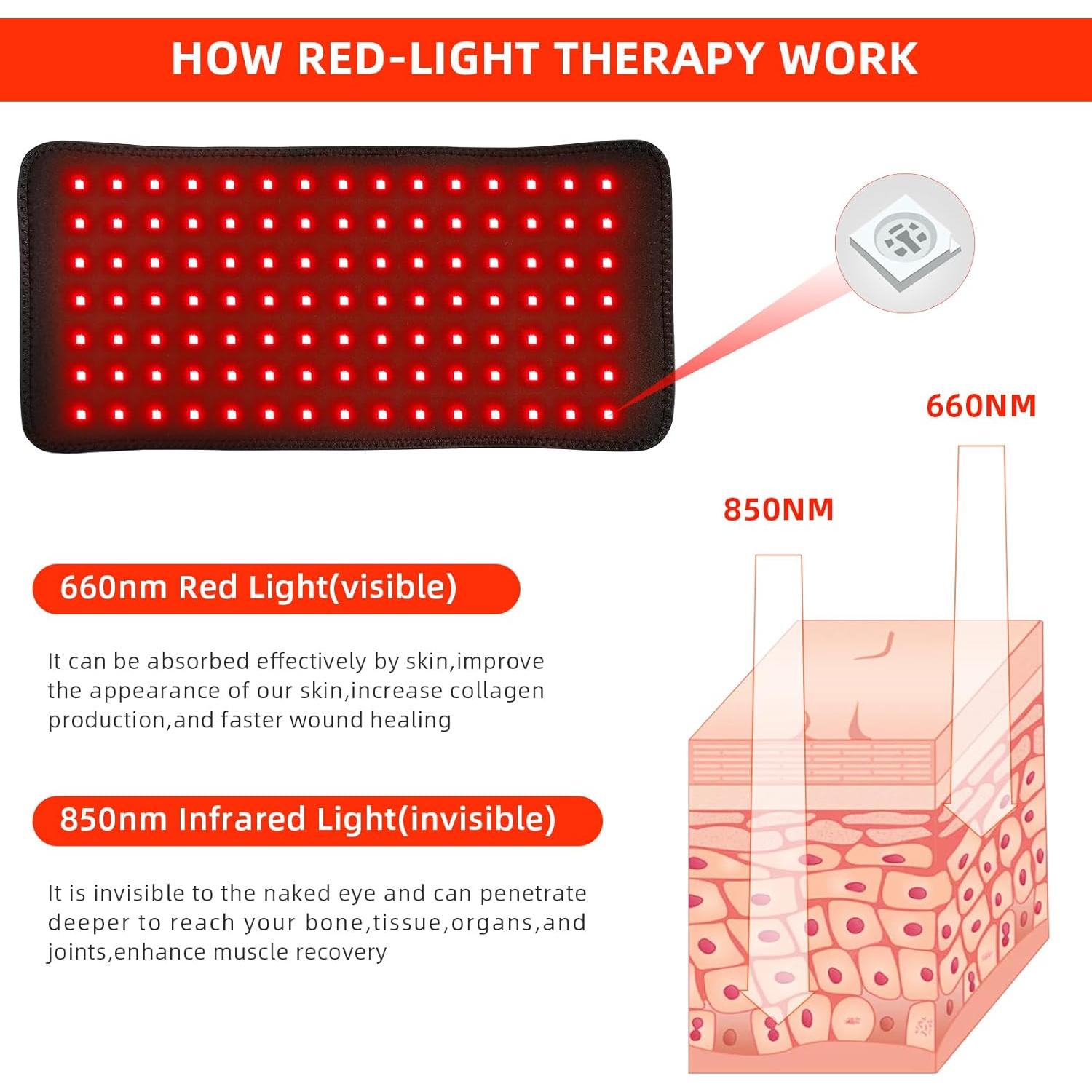 Almohadilla de Luz Roja Bonodave 40.89x20.07cm Alivio Dolor