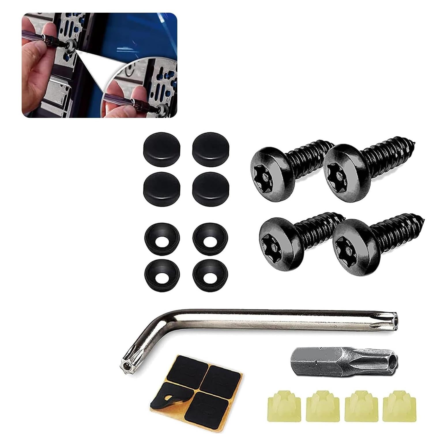 Kit de Tornillos Antirrobo para Placas de Licencia Getfay - 4 Piezas