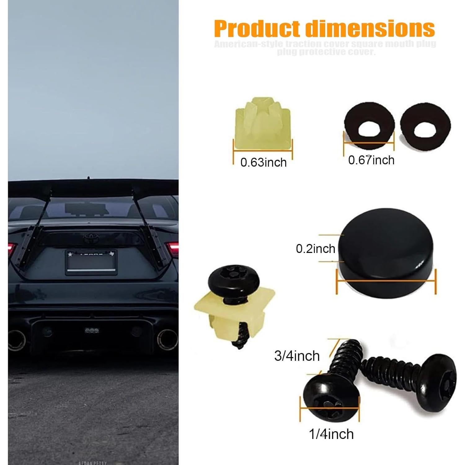 Kit de Tornillos Antirrobo para Placas de Licencia Getfay - 4 Piezas