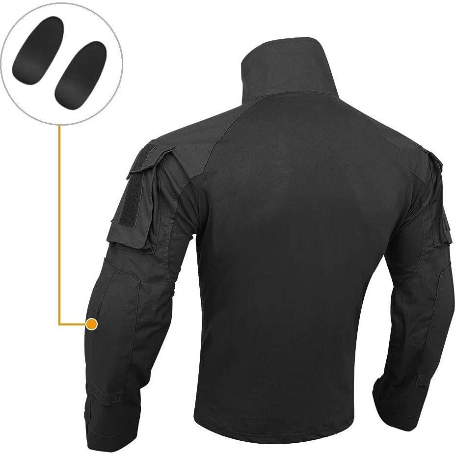 Camisa Táctica KRYDEX para Hombre Manga Larga con Almohadillas