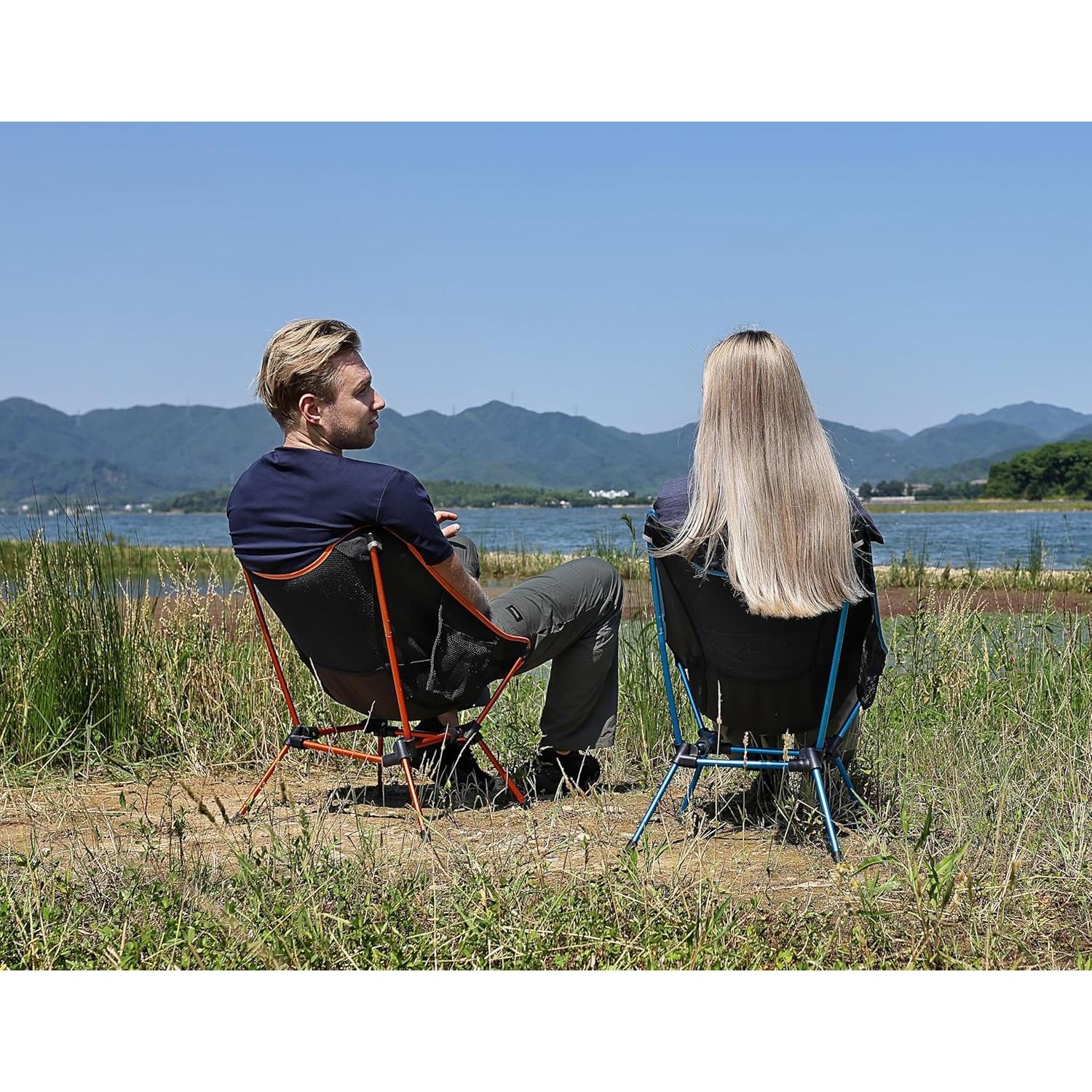 Silla de Camping MARCHWAY Plegable Ultraligera Naranja