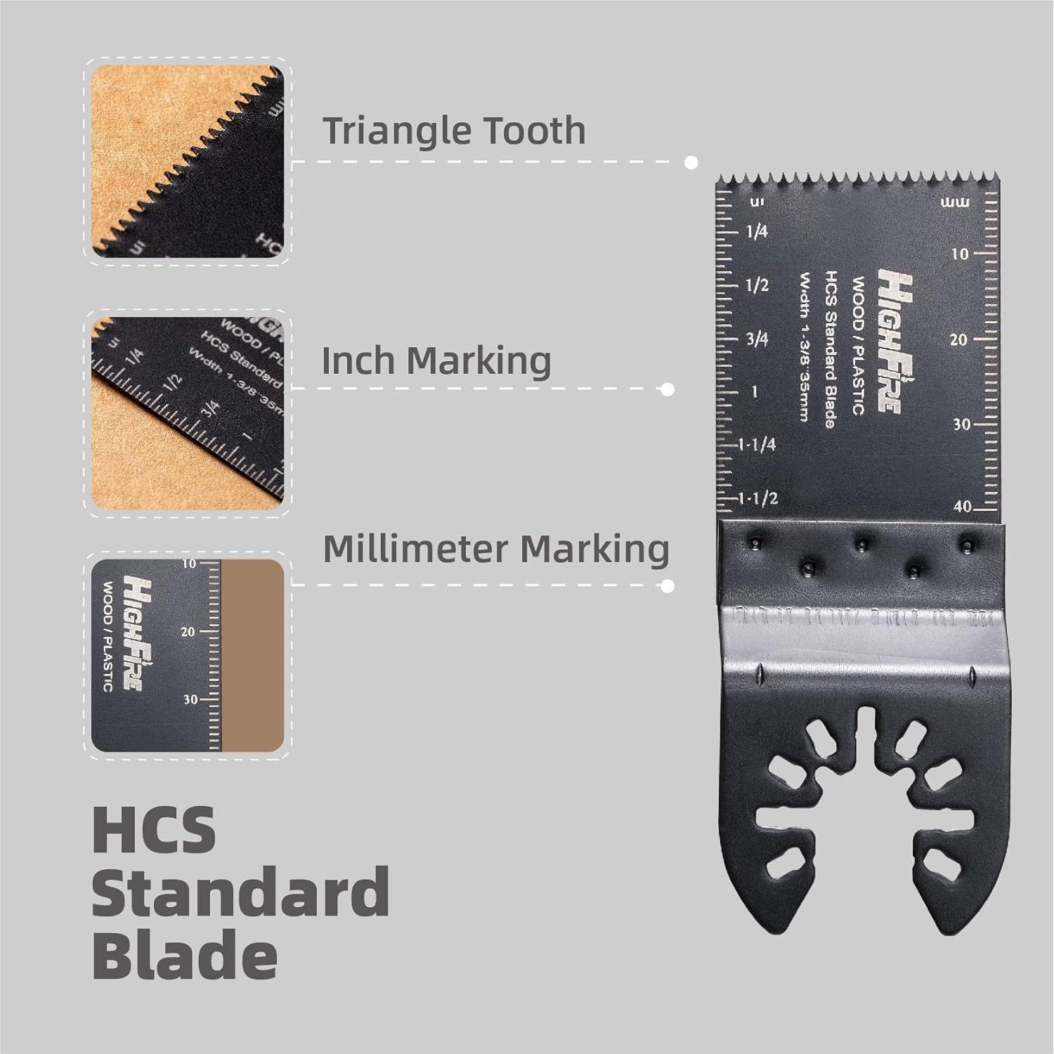 Kit de 100 Cuchillas Oscilantes HIGHFIRE 35 mm Acero Carbono