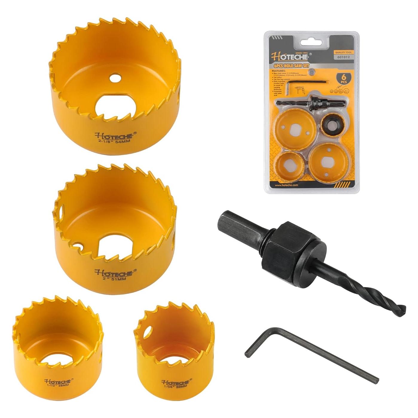 Juego de Sierras de Corona Hoteche 6 Piezas para Madera y Plástico