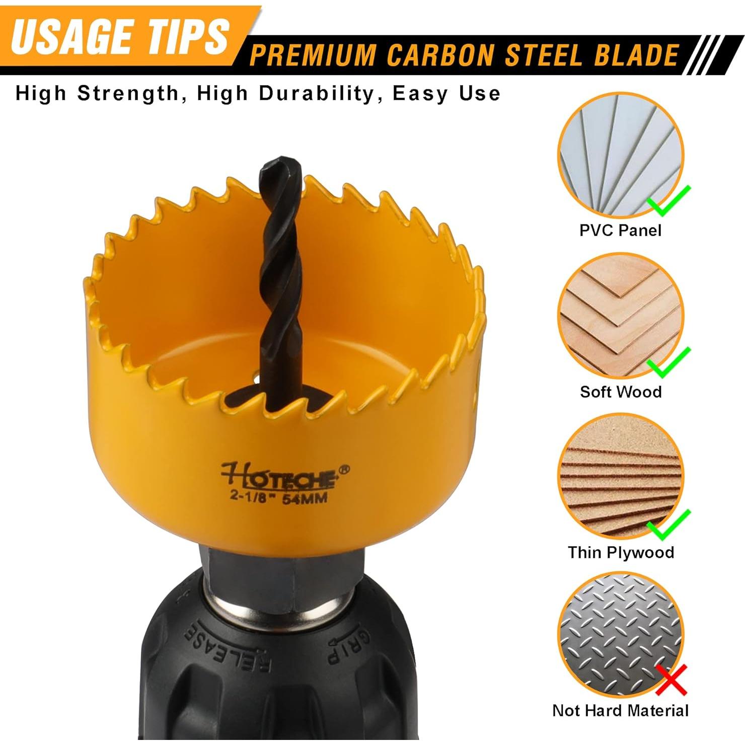 Juego de Sierras de Corona Hoteche 6 Piezas para Madera y Plástico