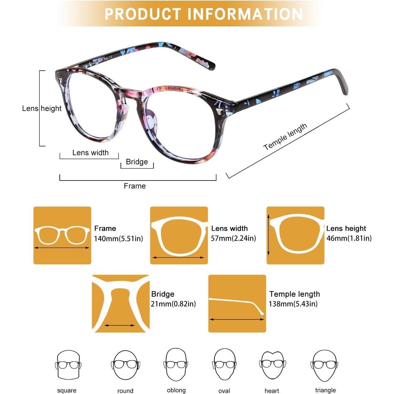 Gafas de lectura DUCO DC5206 con bloqueo luz azul y UV400