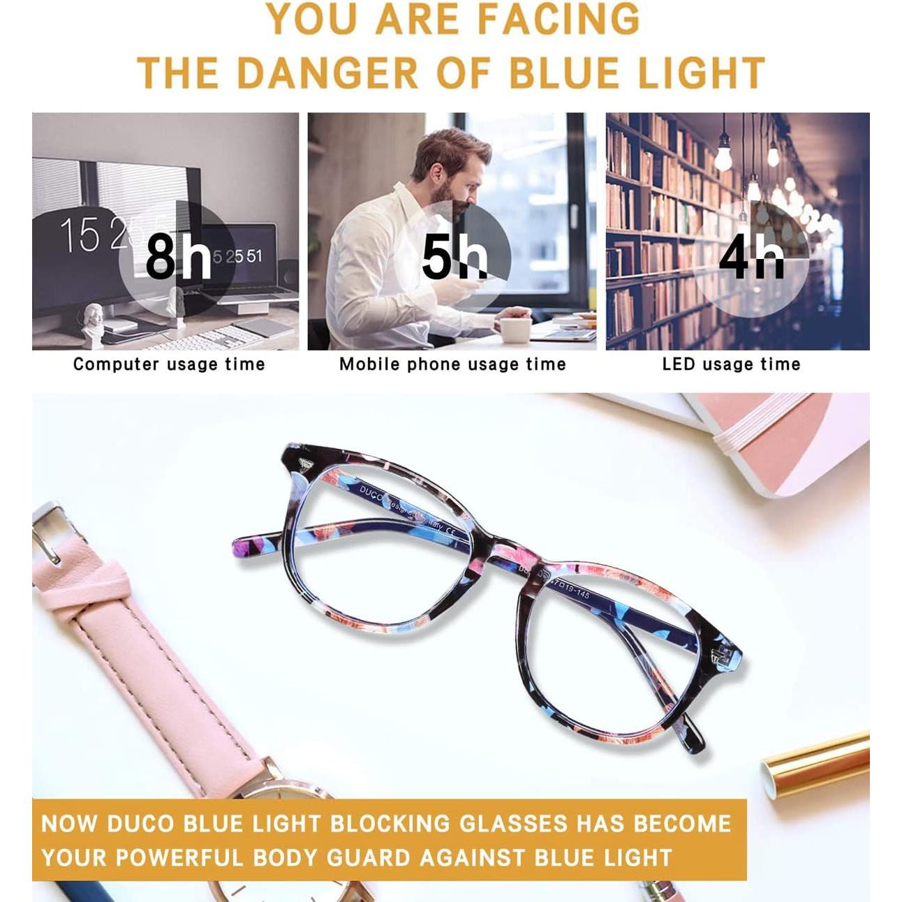 Gafas de lectura DUCO DC5206 con bloqueo luz azul y UV400