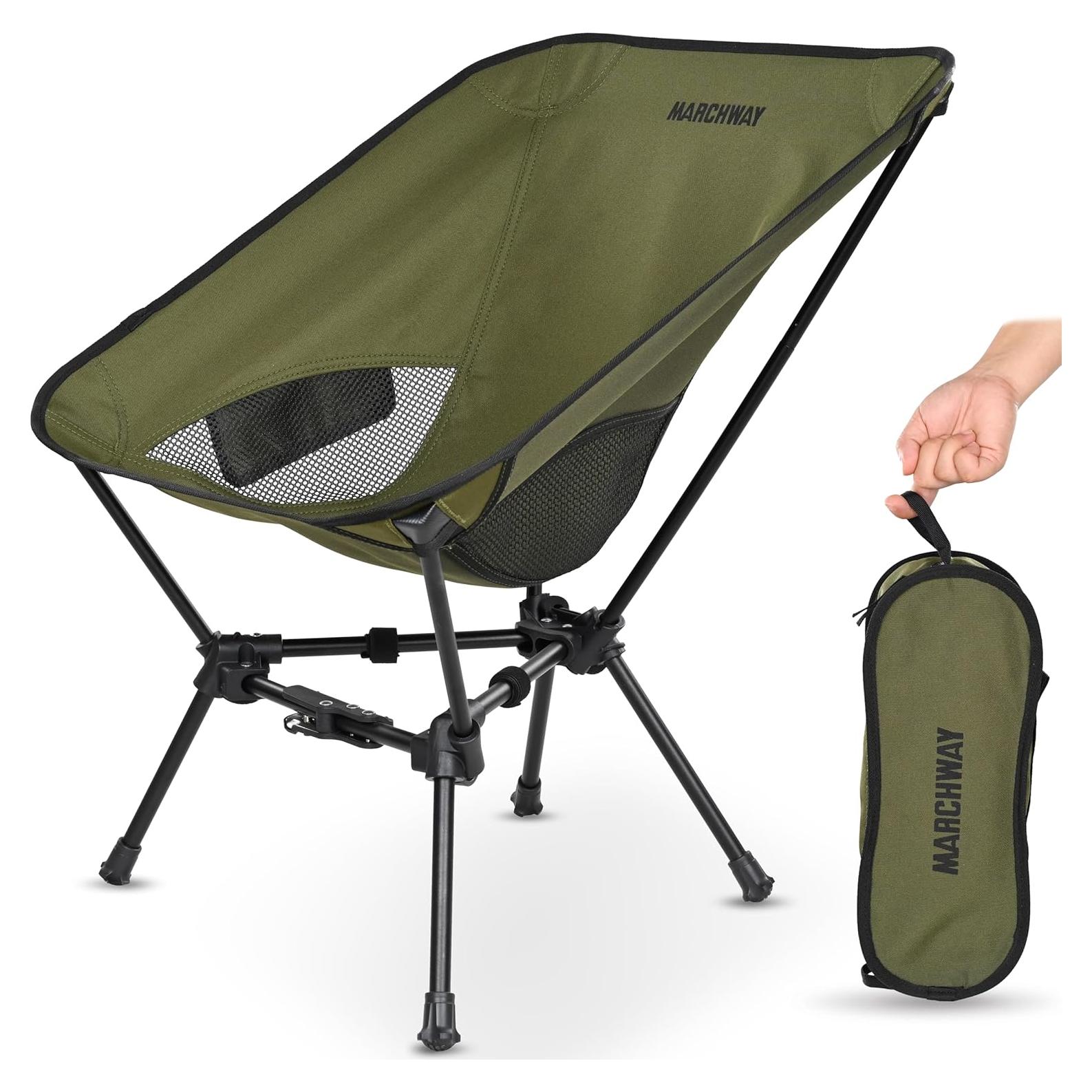 Silla de Camping MARCHWAY Plegable Ligera 1.29 kg Verde