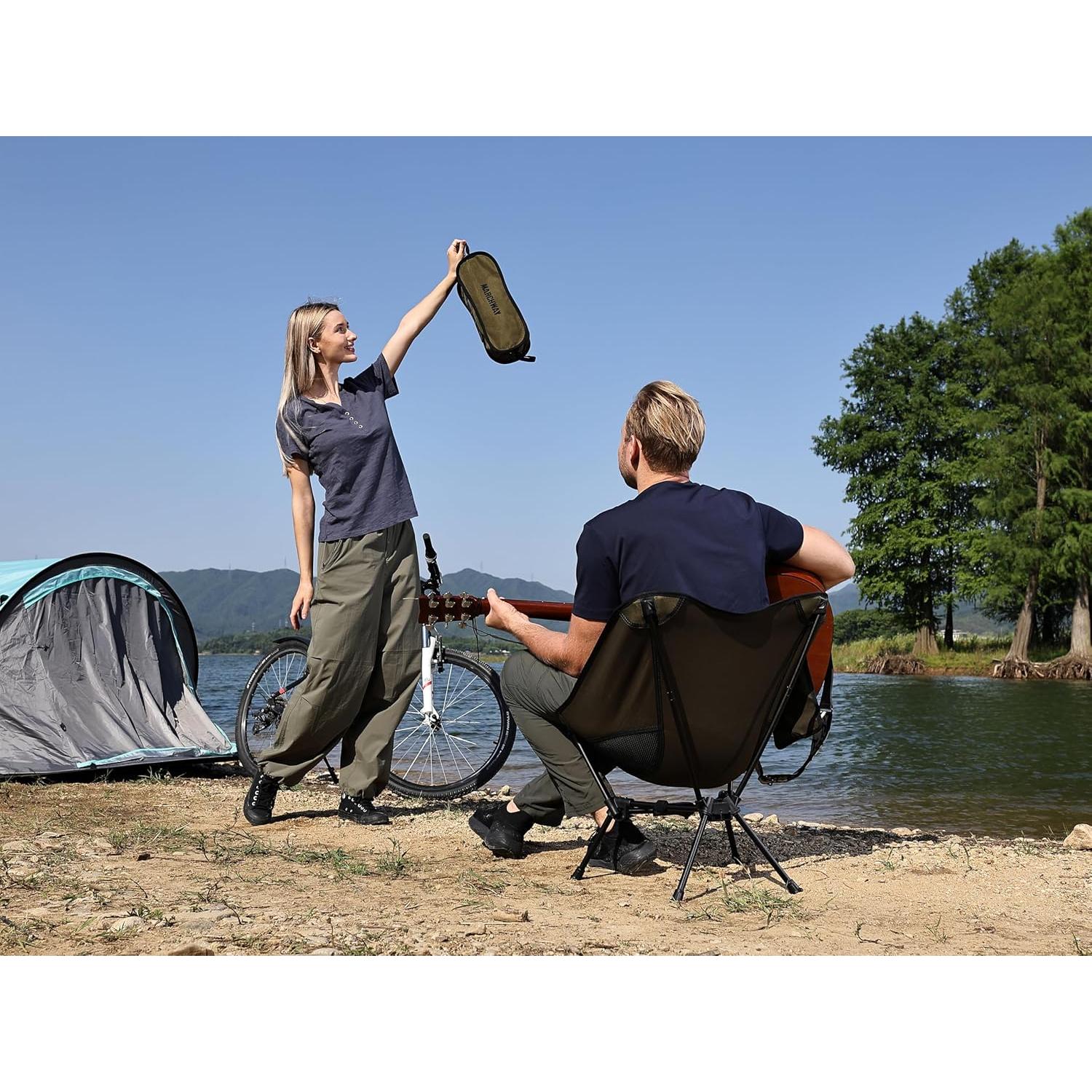 Silla de Camping MARCHWAY Plegable Ligera 1.29 kg Verde