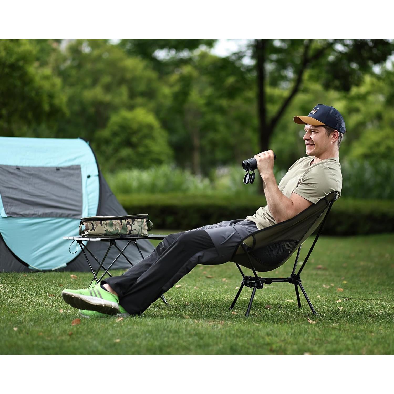Silla de Camping MARCHWAY Plegable Ligera 1.29 kg Verde