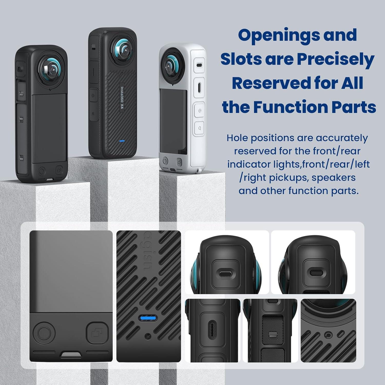 Kit 7en1 Accesorios para Insta360 X4 - Funda, Tapa, Bolsa