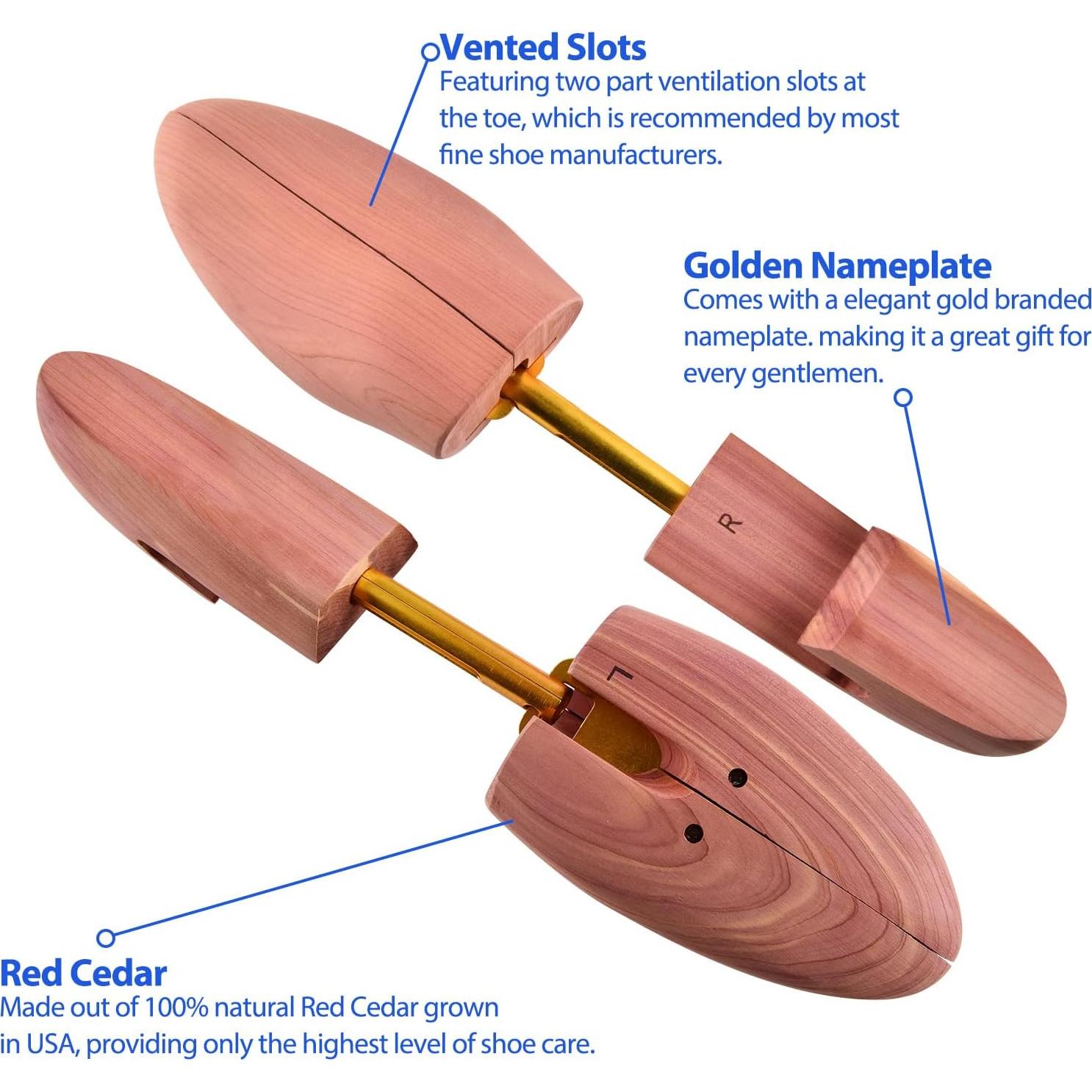 Árboles de Zapatos de Cedro TONGZANER Ajustables 2-Pack M