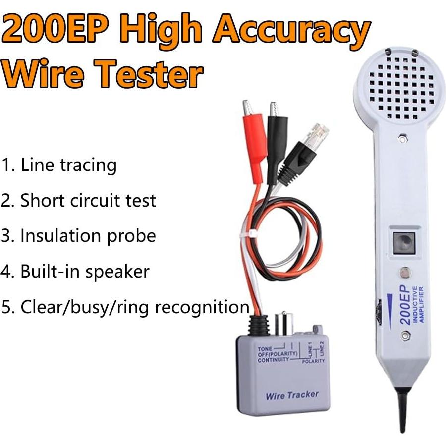 Kit de prueba de cables TUTOOLS 200EP, generador de tono y sonda