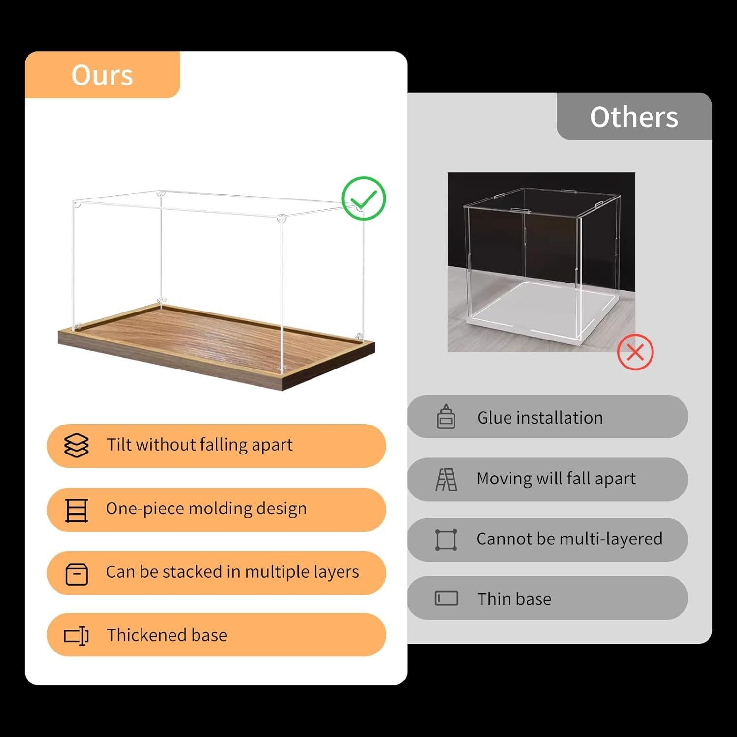 Caja de exhibición acrílica Scoparius 15x15x20 cm apilable