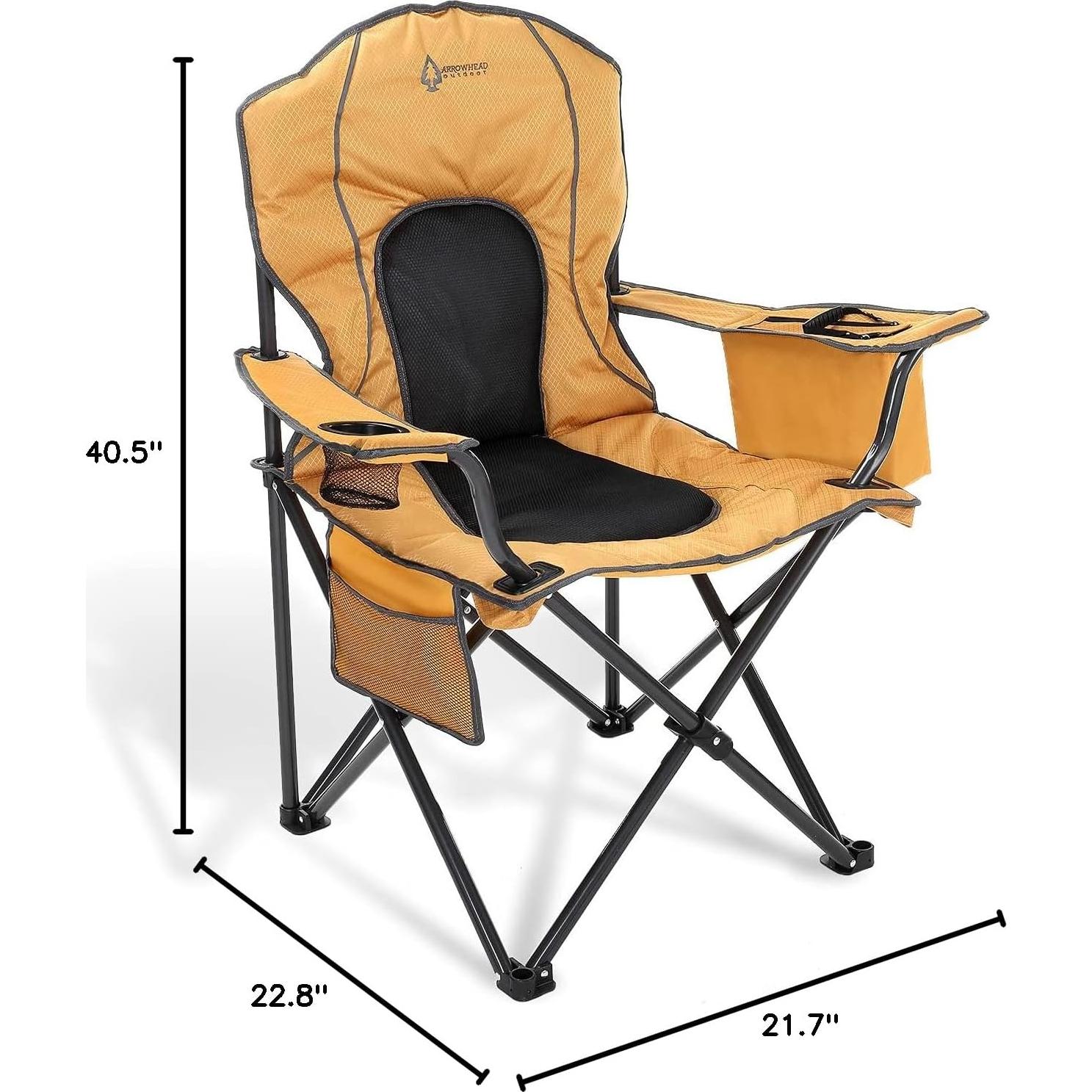 Silla de Camping Plegable ARROWHEAD con Enfriador y Portavasos